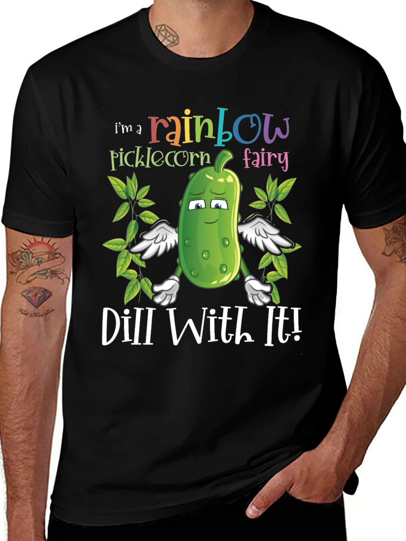 Variant 30 of Rainbow Picklecorn Fairy T-Shirt - Dill With It!
