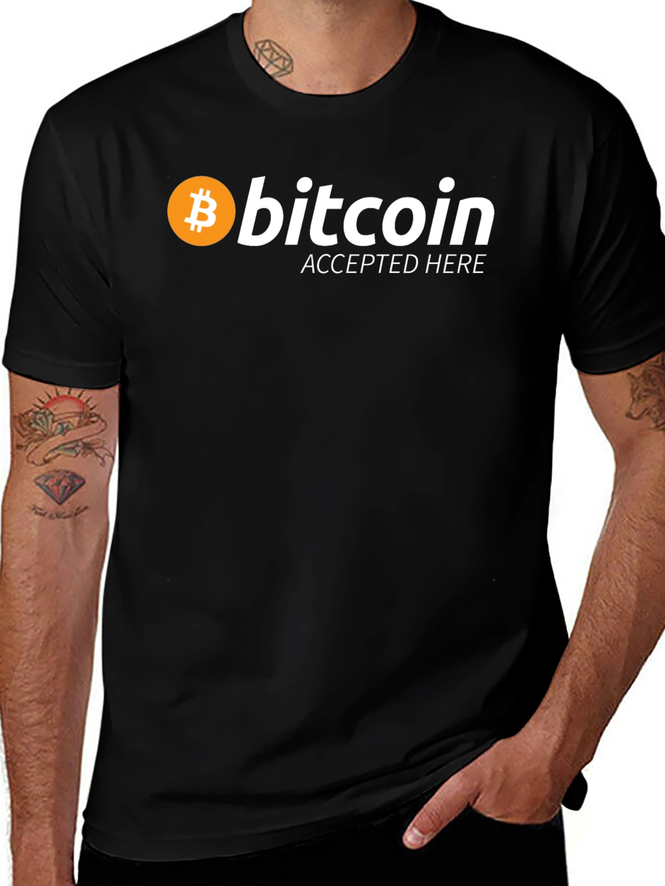 Bitcoin Accepted Here Black T-Shirt