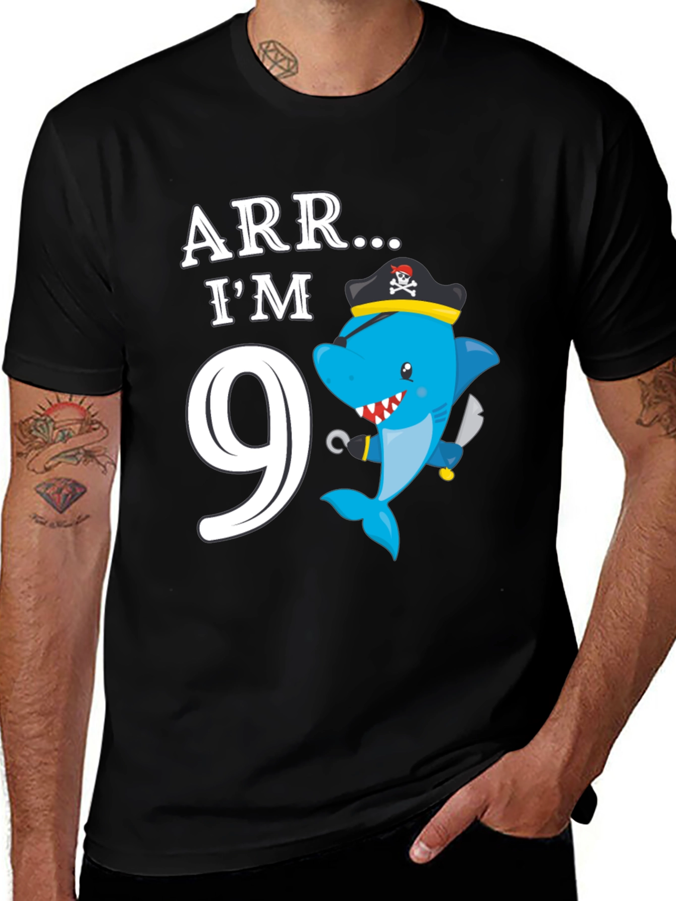 ARR I'm 9! Pirate Shark Birthday Shirt