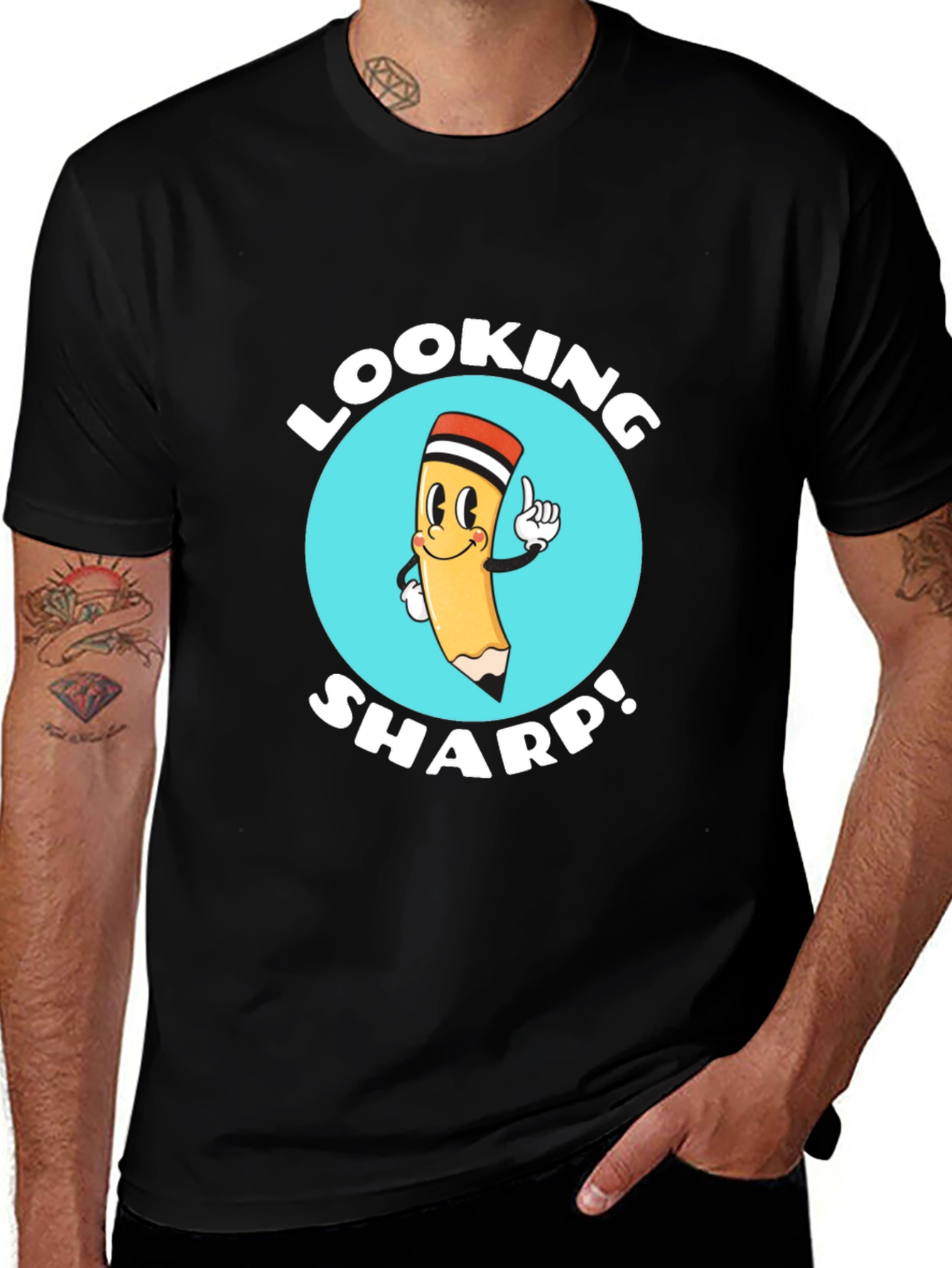 Variant 22 of Looking Sharp T-Shirt - Funny Cartoon Pencil