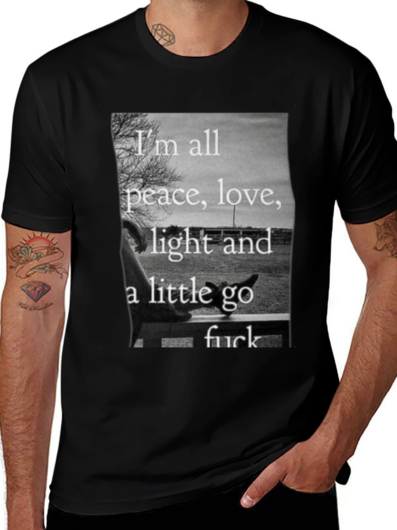 Variant 9 of Peace Love and a Little Go Fuck Yourself T-Shirt
