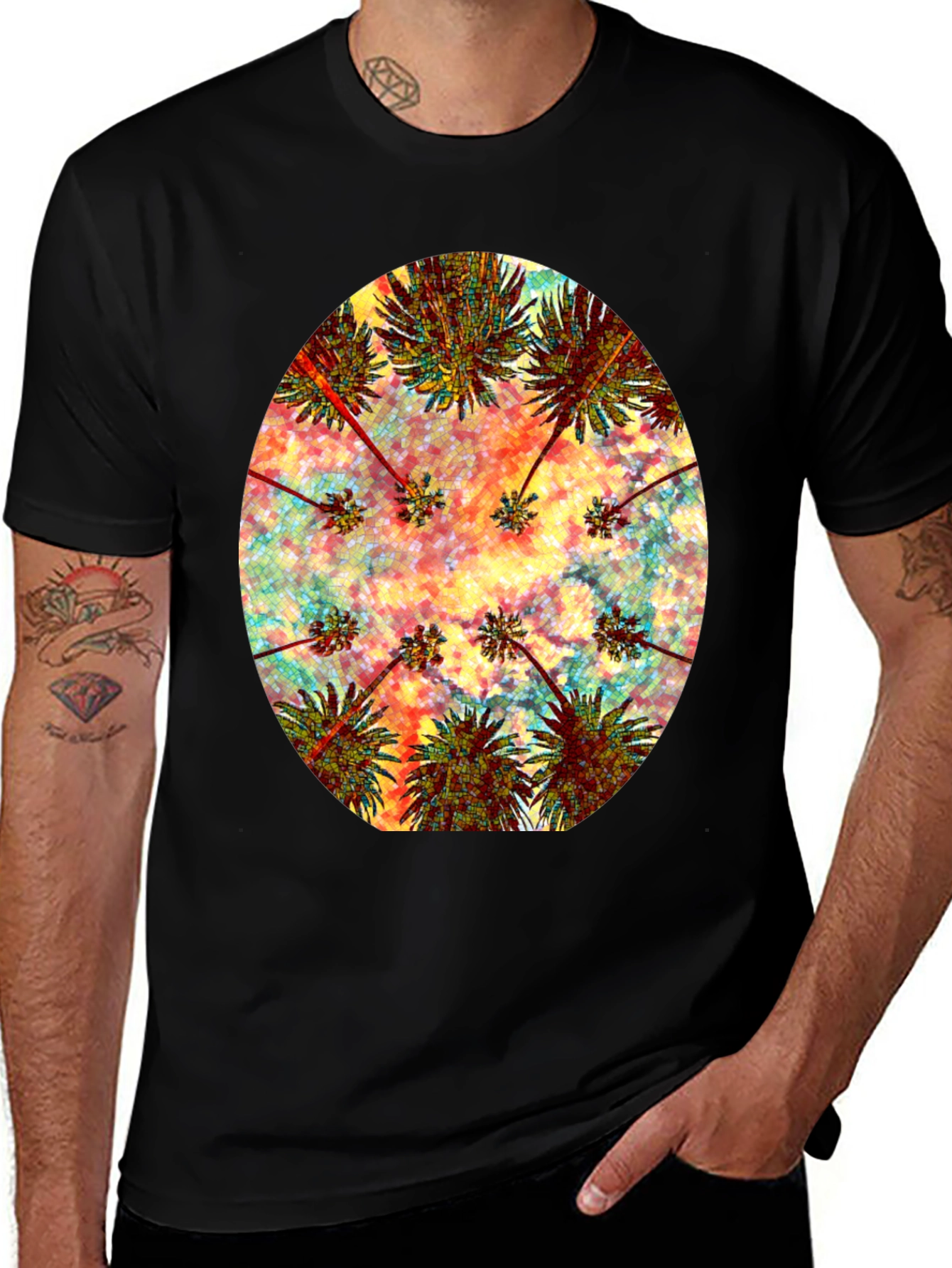 Variant 24 of Tropical Palm Tee - Men's Graphic Print T-Shirt