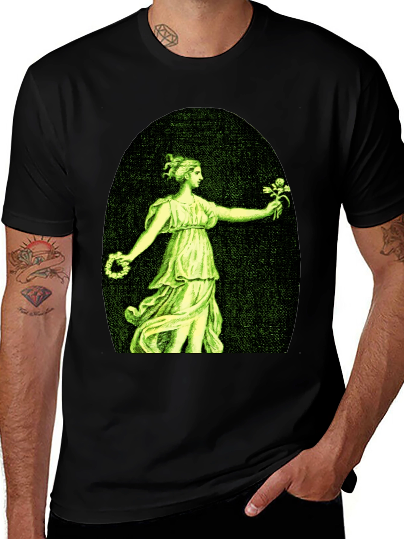 Variant 15 of Woman with Flowers Graphic T-Shirt