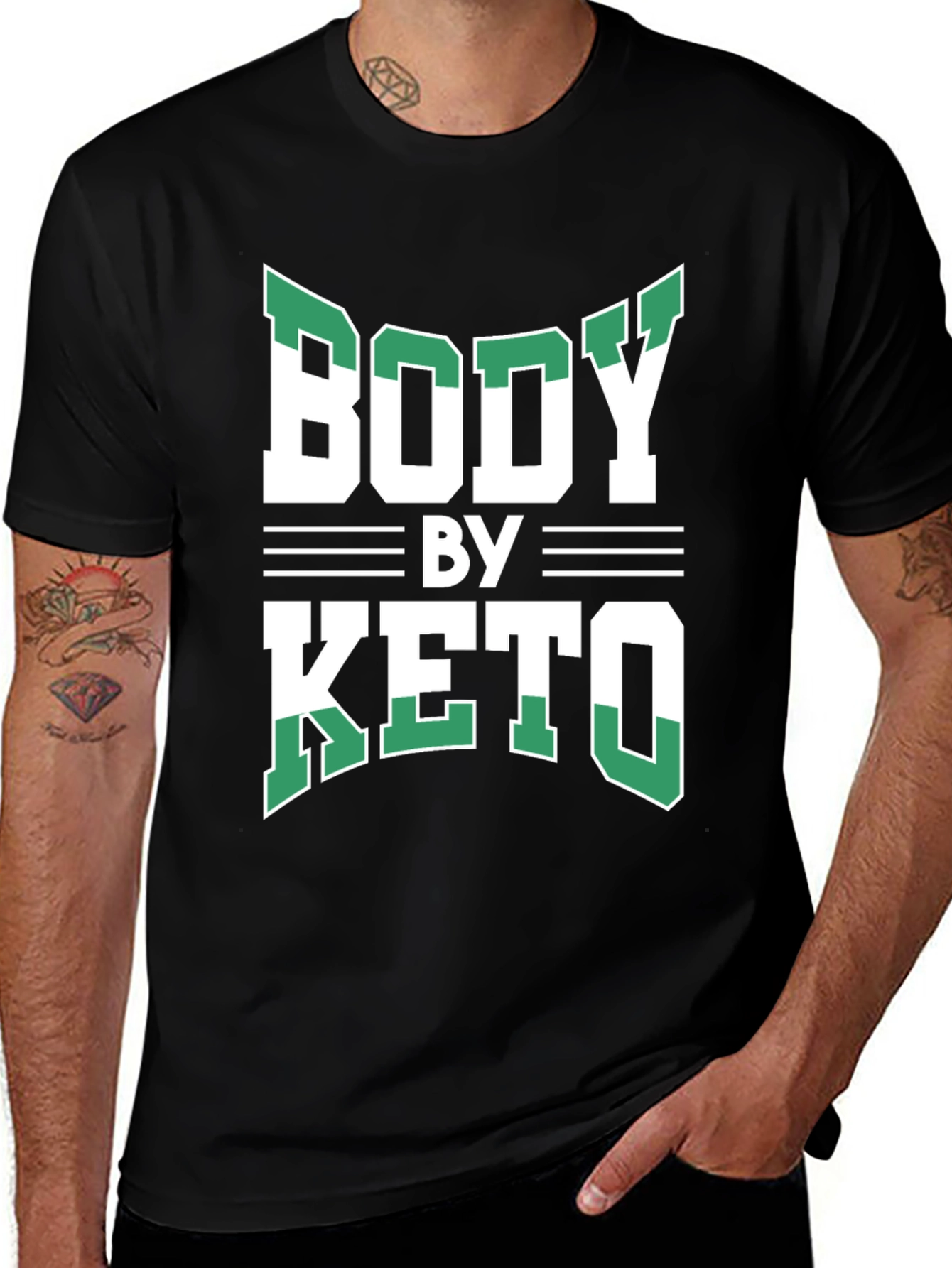 Variant 10 of Body By Keto T-Shirt - Black Graphic Tee