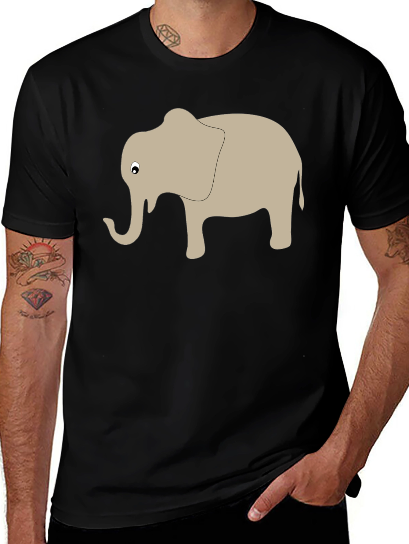 Variant 28 of Elephant Graphic T-Shirt - Soft Cotton Blend
