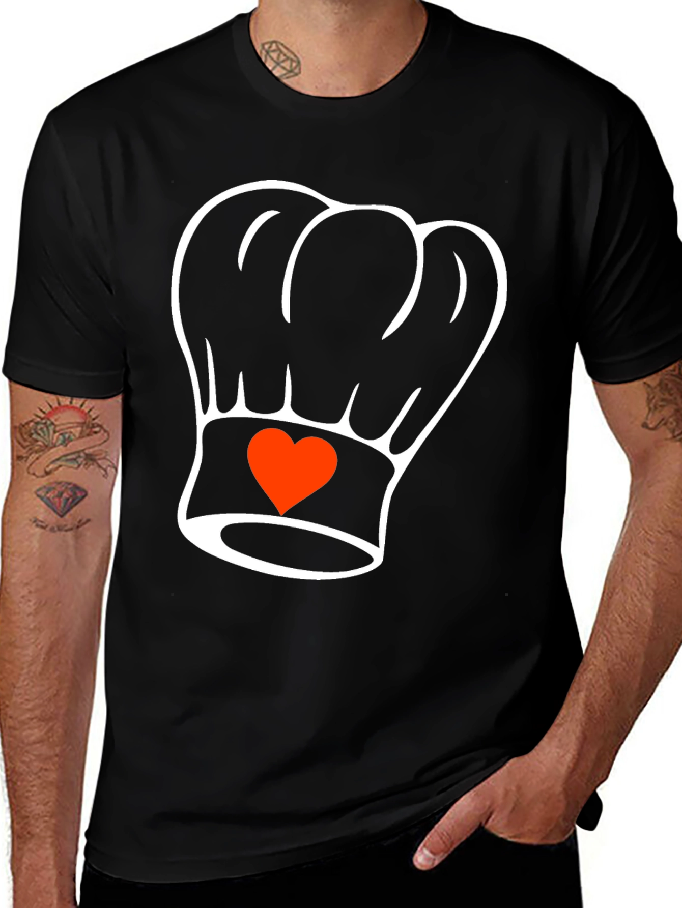 Variant 20 of Chef Hat Heart T-Shirt - Culinary Love Tee