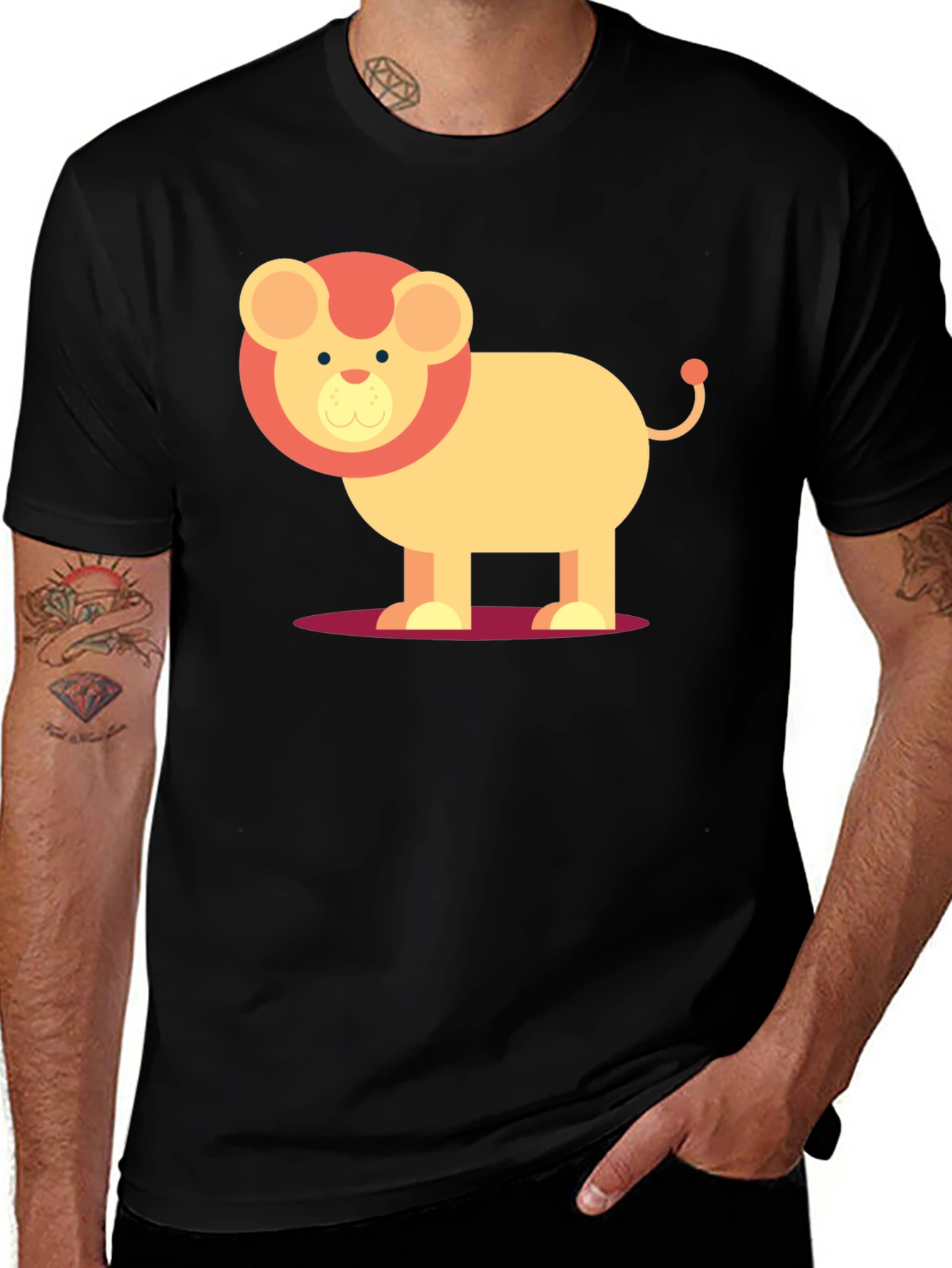 Variant 13 of Lion Graphic T-Shirt - Black Casual Tee