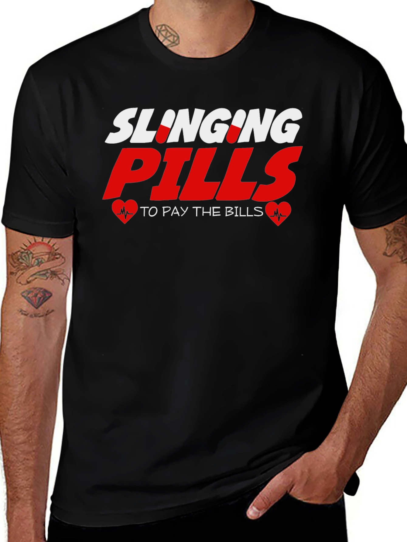 Variant 21 of Slinging Pills T-Shirt - Funny Medical Tee