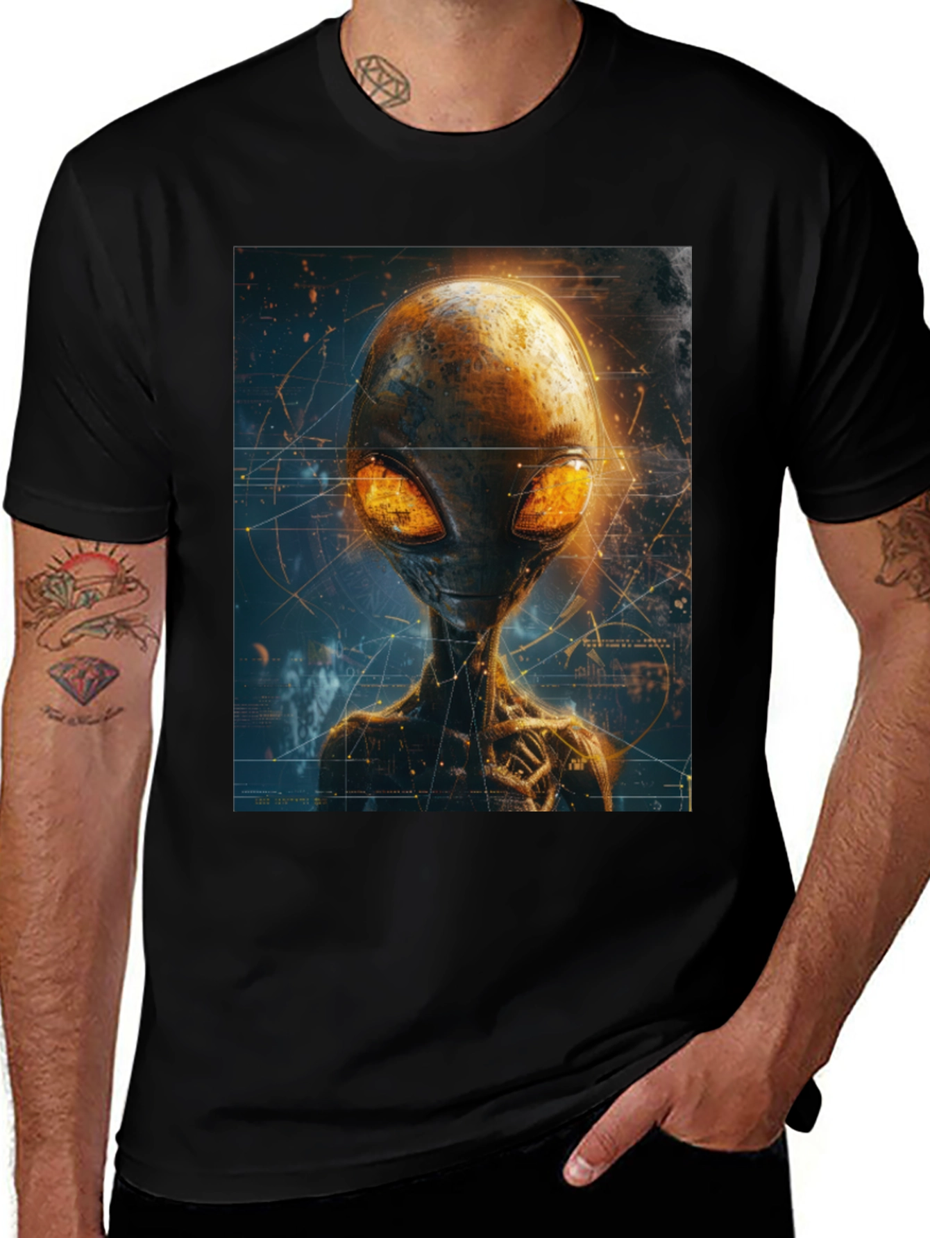 Alien Graphic Tee - Men's Black T-Shirt
