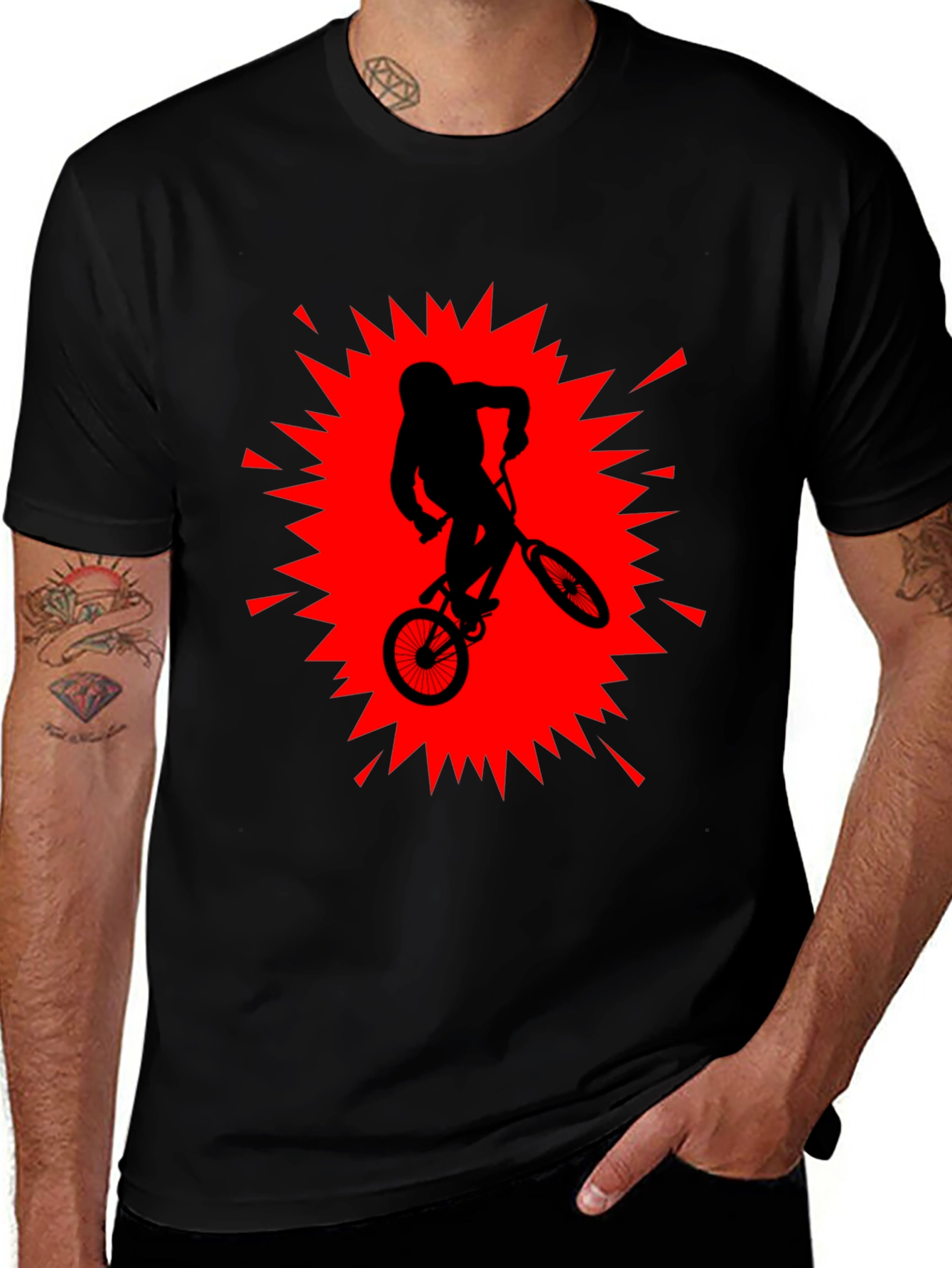 BMX Stunt Rider Graphic T-Shirt - Black