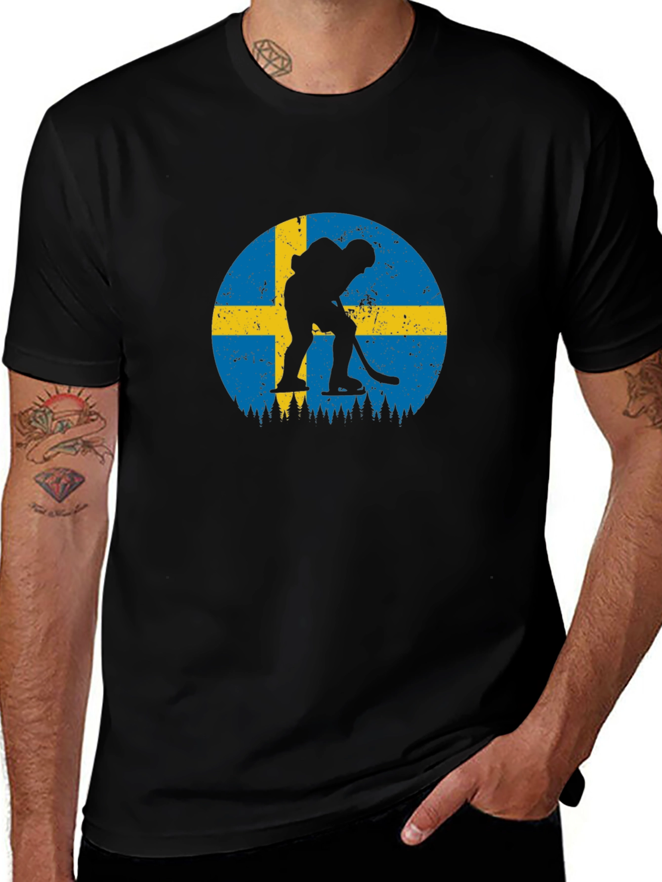 Sweden Hockey Flag Graphic Tee
