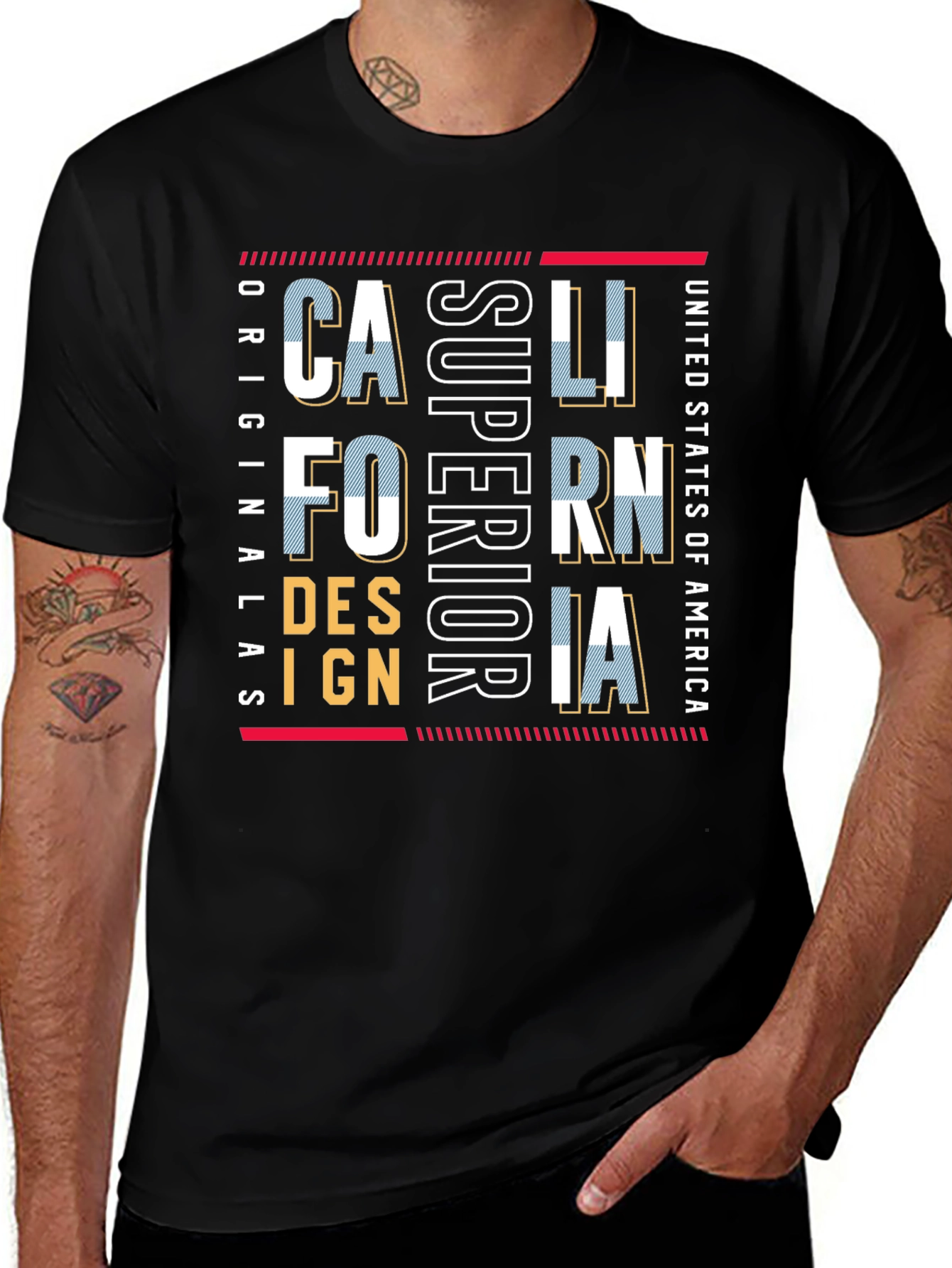 California Superior Design Black T-Shirt