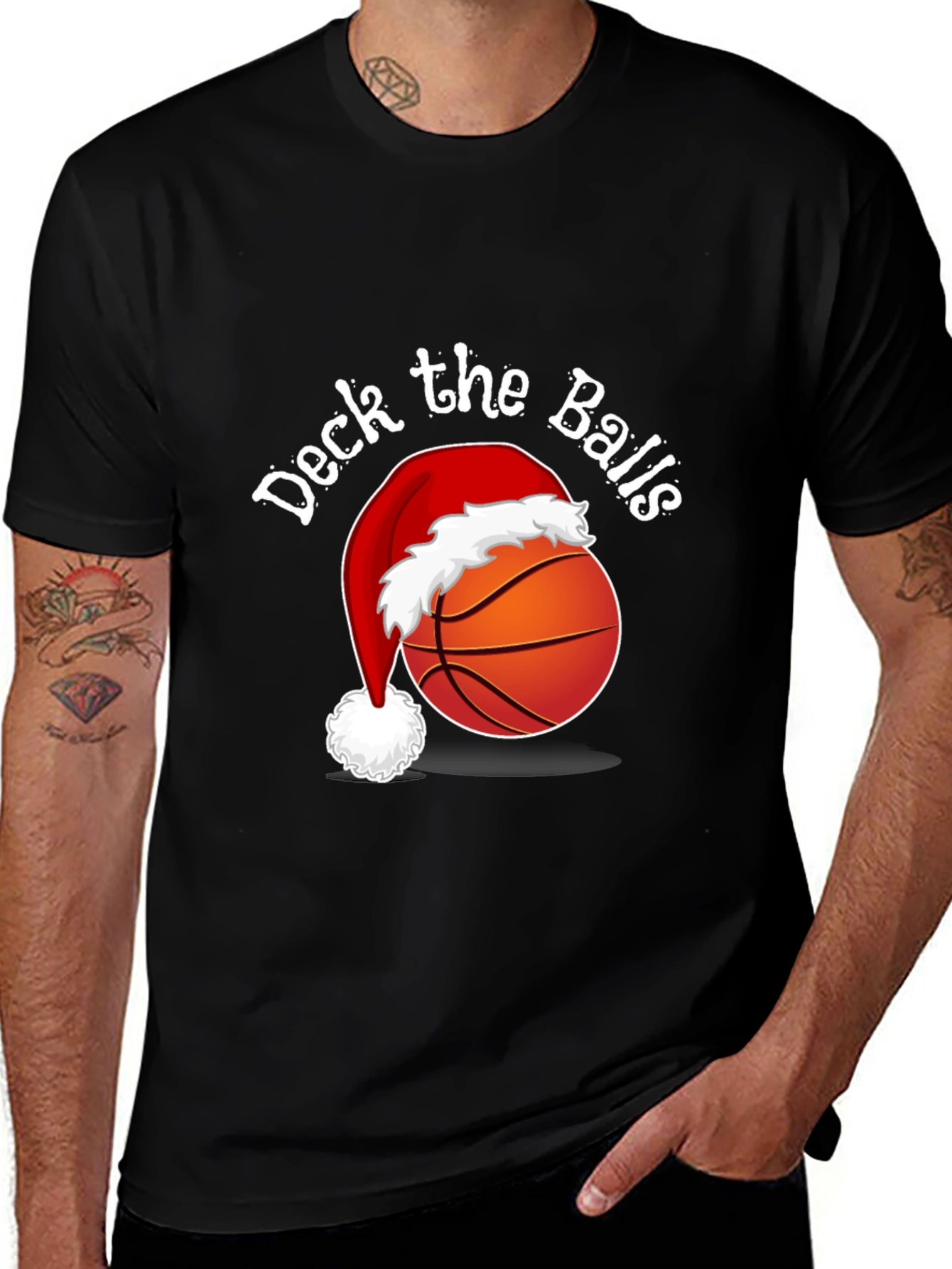 Variant 20 of Deck the Balls T-Shirt - Holiday Basketball Tee