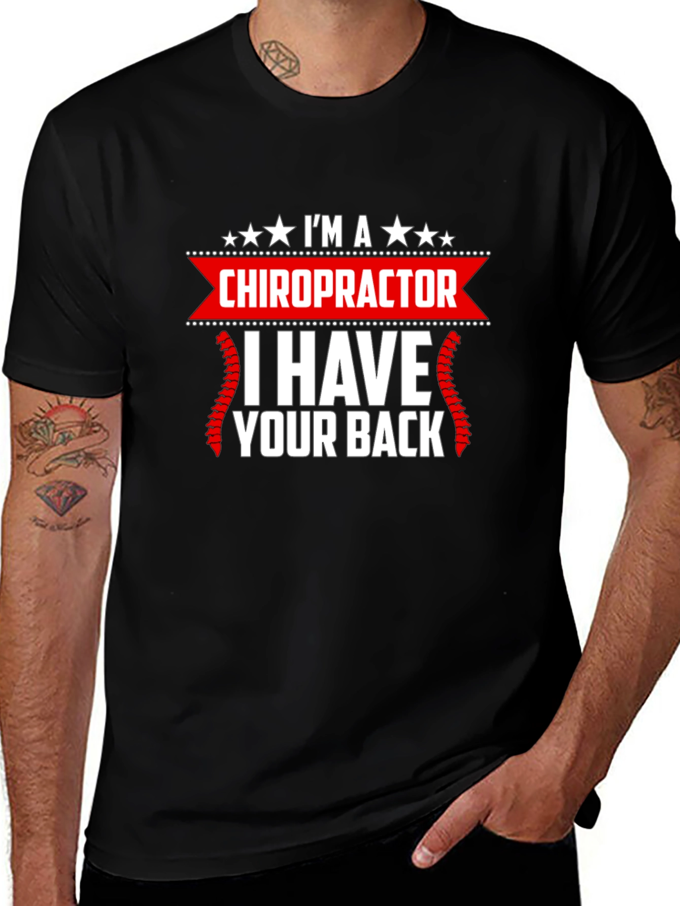 Variant 5 of Chiropractor Graphic T-Shirt - I Have Your Back