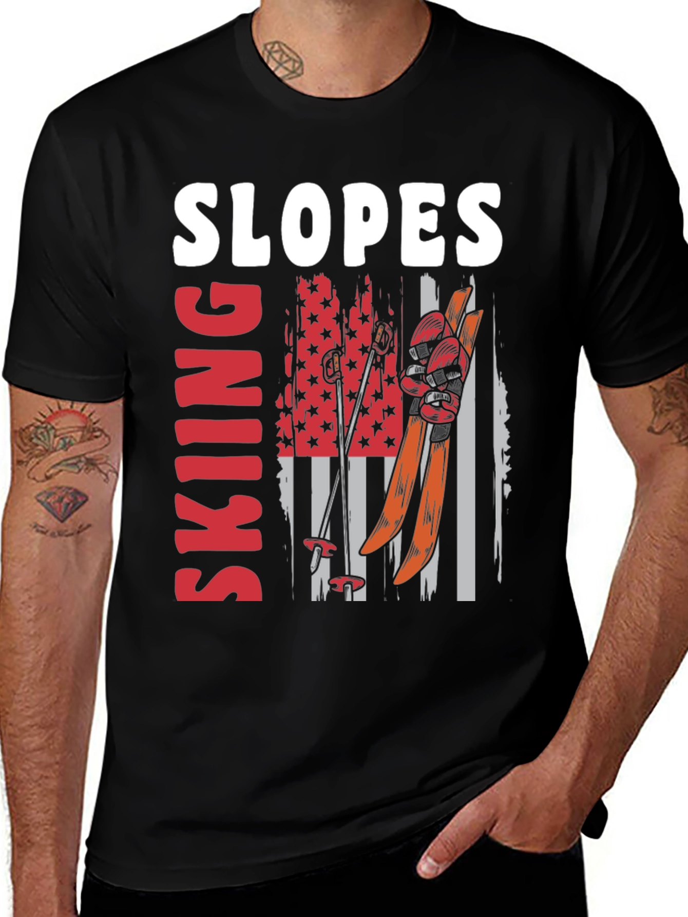 Variant 19 of Skiing Slopes Graphic Tee