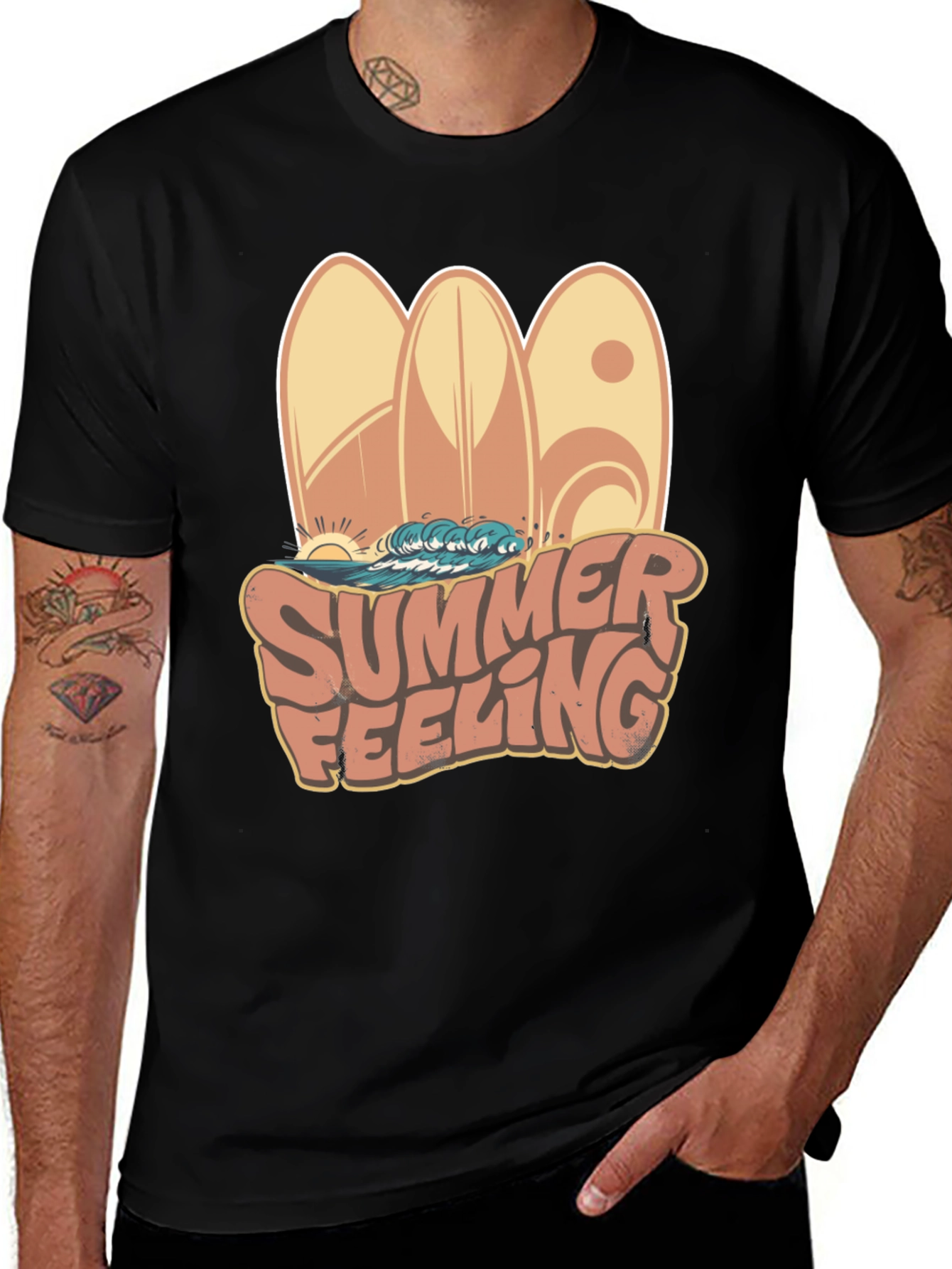 Variant 20 of Summer Feeling Surfboard Graphic Tee