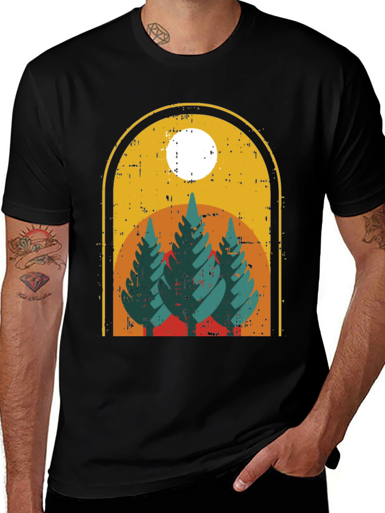 Variant 27 of Retro Mountain Scene Graphic T-Shirt