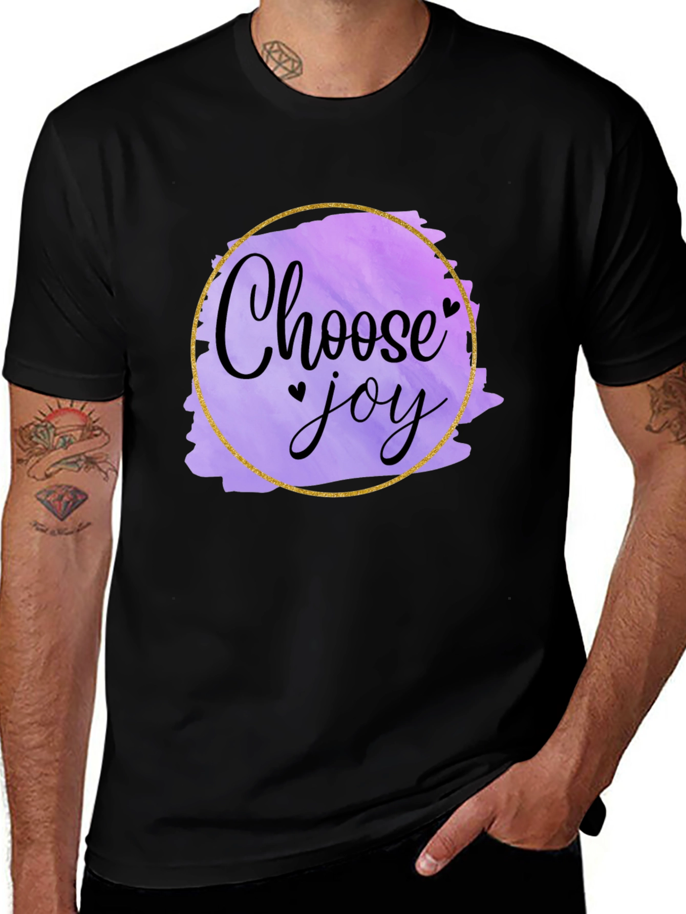 Variant 26 of Choose Joy Graphic Tee - Black Unisex T-Shirt