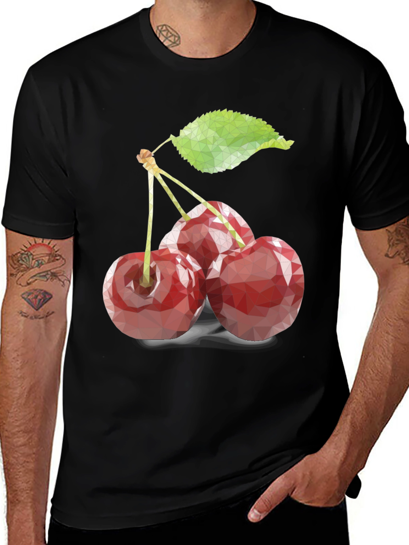 Variant 14 of Geometric Cherry Graphic T-Shirt