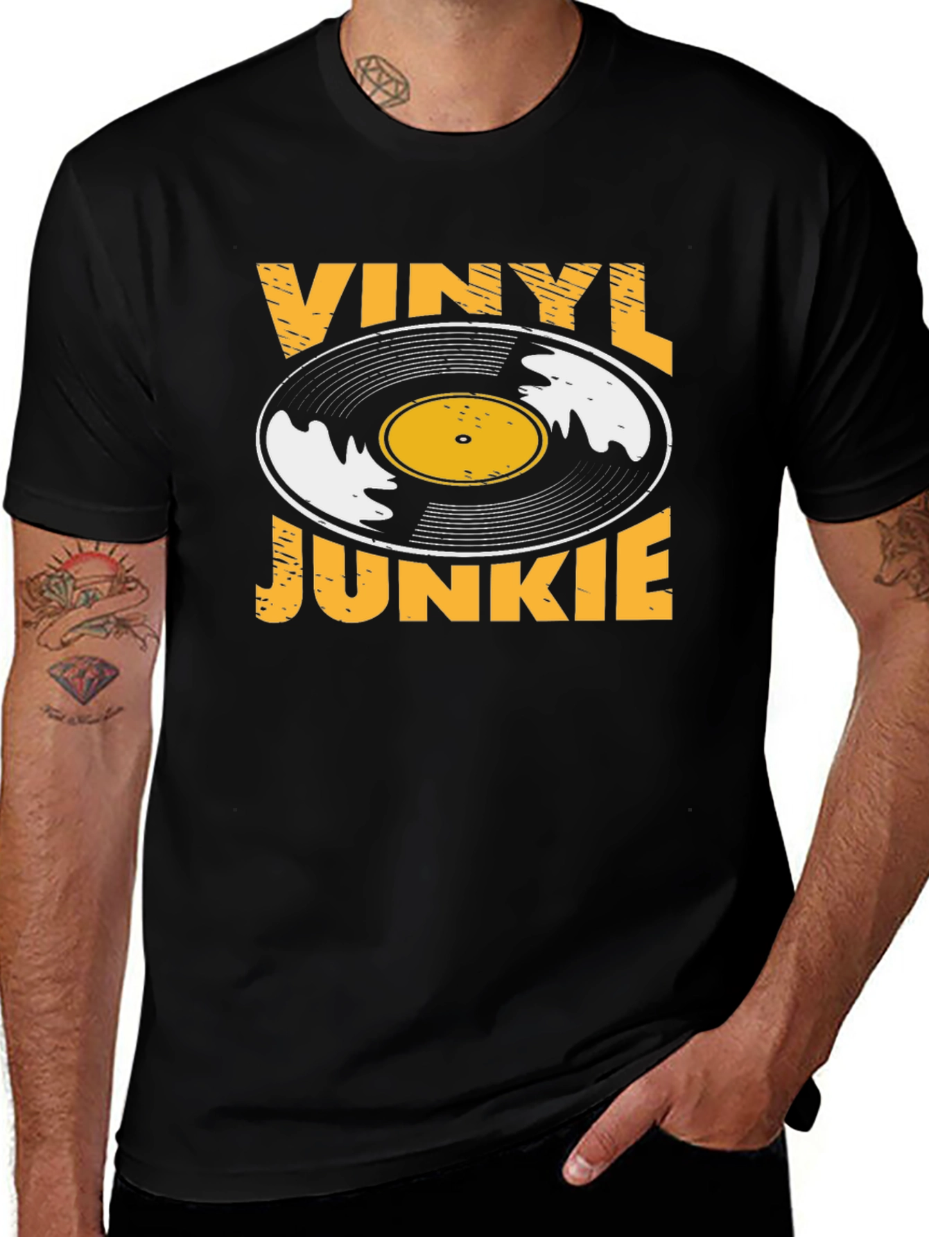 Variant 14 of Vinyl Junkie Black Graphic Tee
