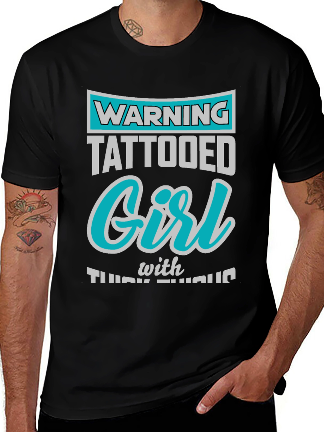 Variant 28 of Warning Tattooed Girl Graphic Tee