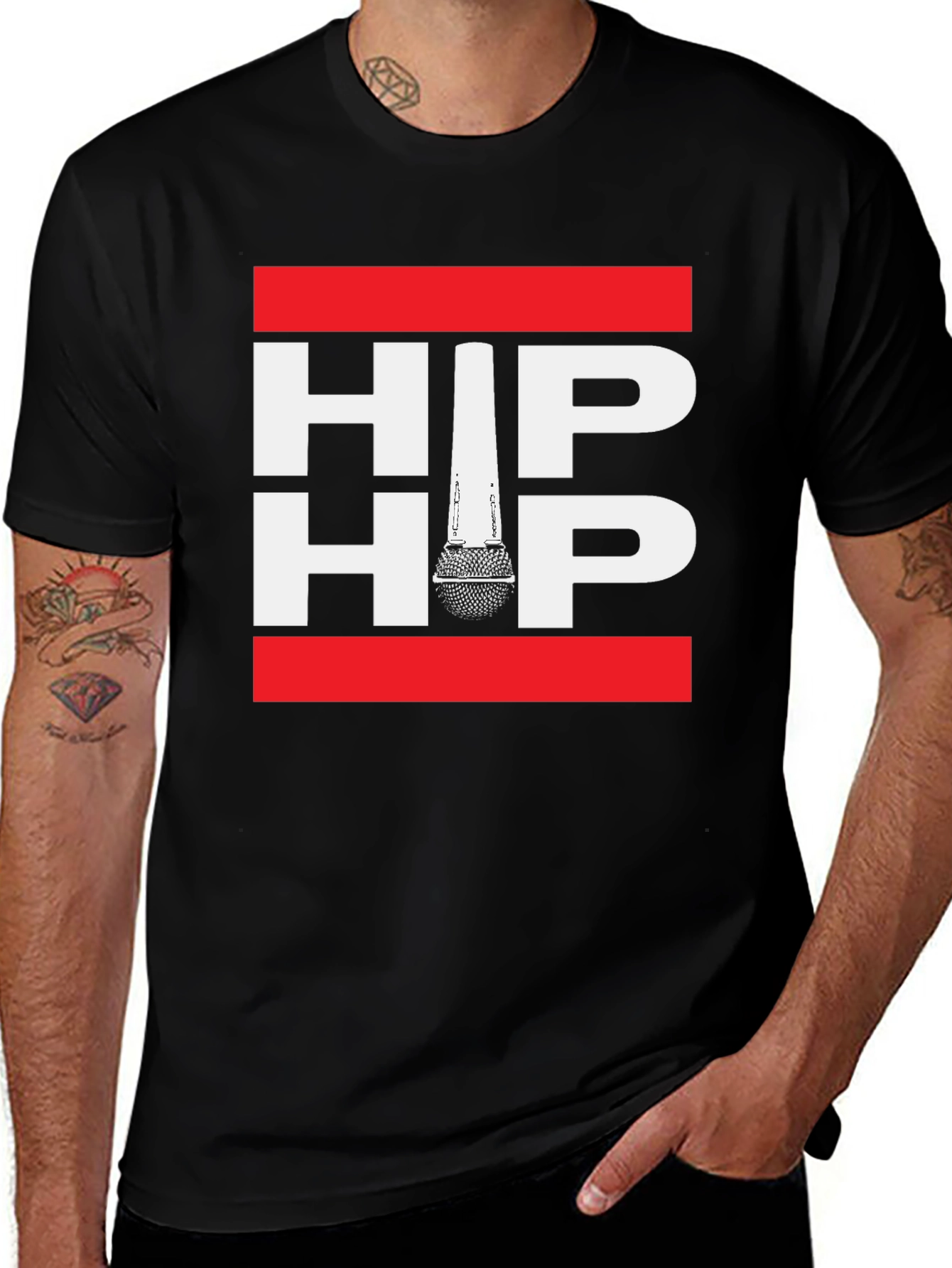 Variant 22 of Hip Hop Microphone Graphic Print Tee