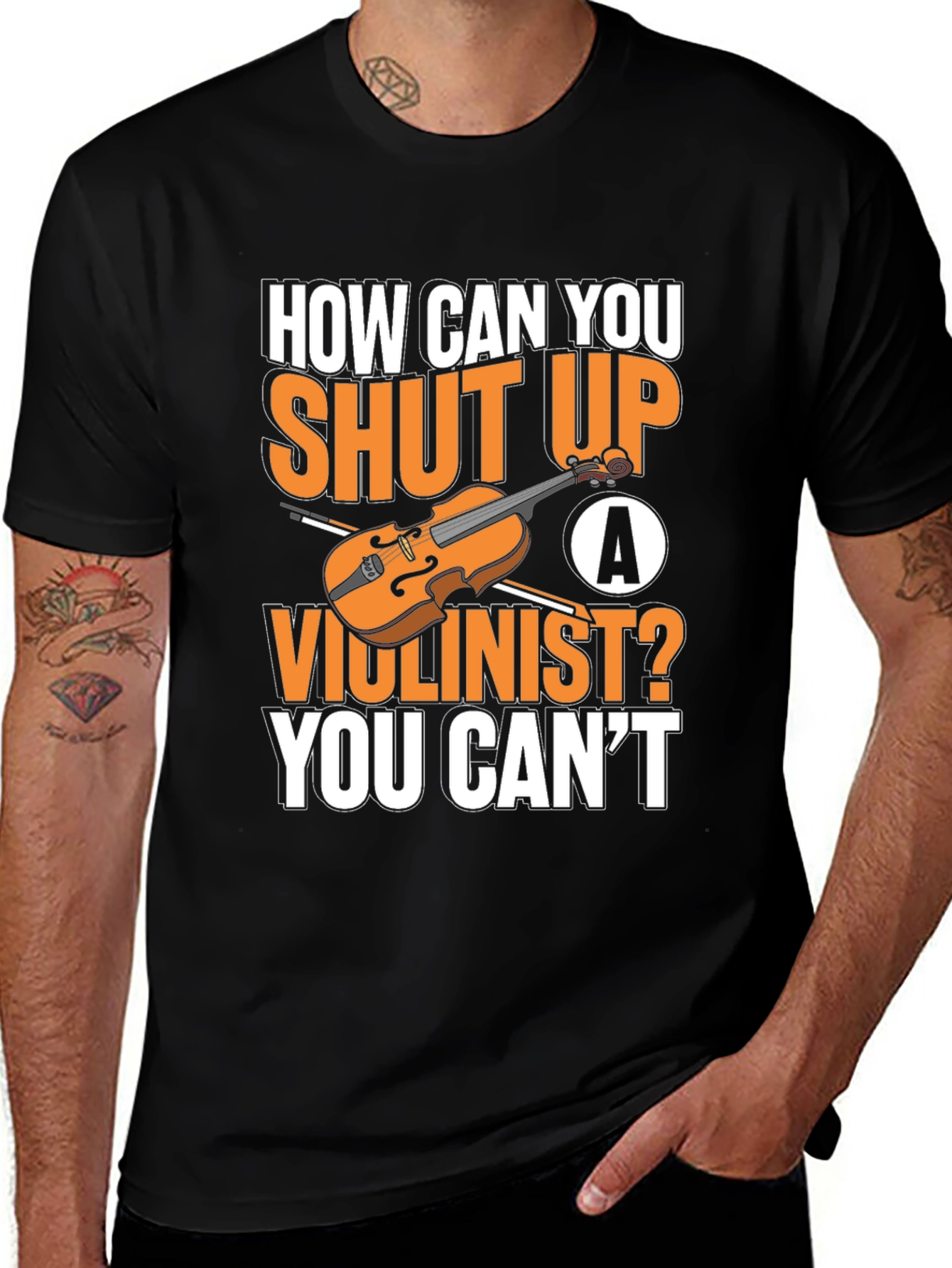 Variant 17 of Violinist Humor T-Shirt - You Can't Shut Them Up!