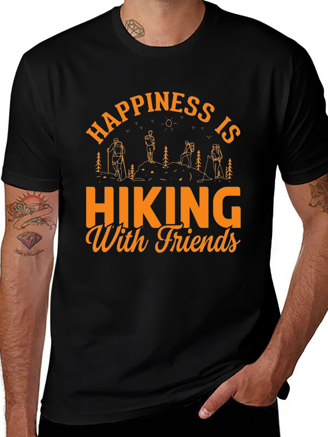 Variant 13 of Happiness is Hiking with Friends T-Shirt