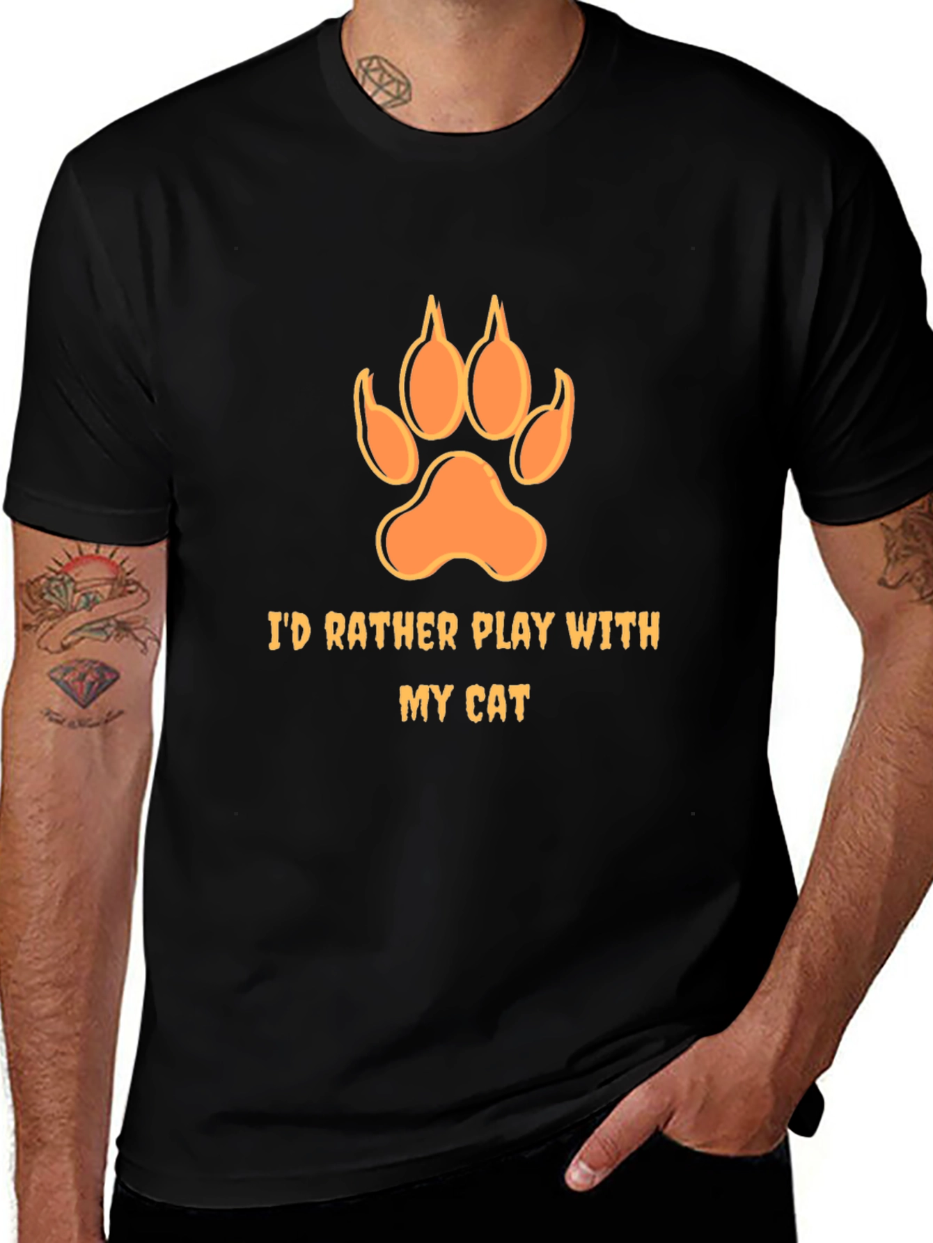 Variant 7 of I'd Rather Play with My Cat T-Shirt