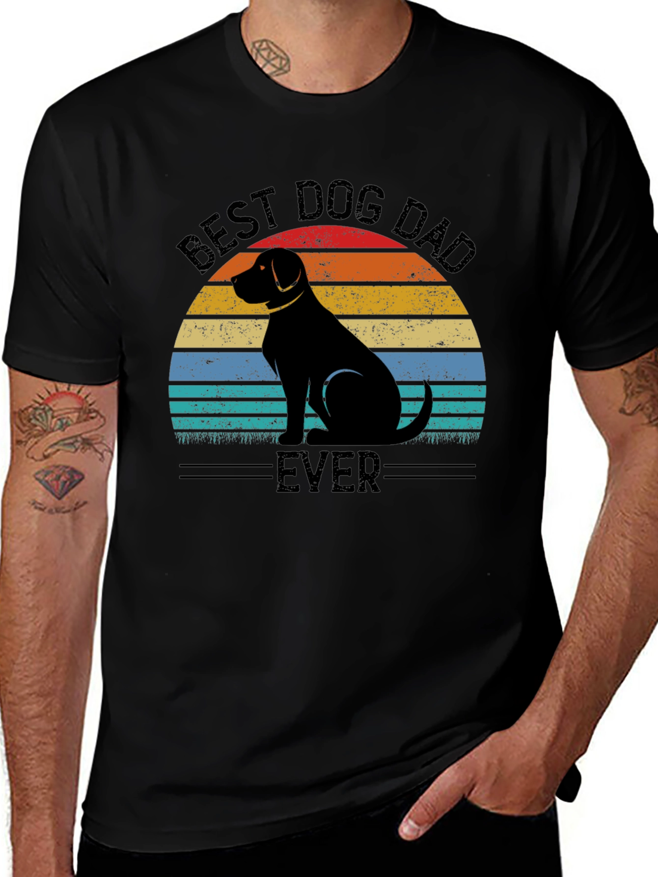 Variant 22 of Best Dog Dad Ever T-Shirt - Retro Style
