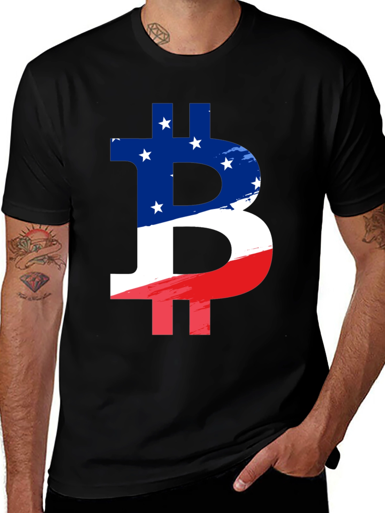 American Flag Bitcoin Graphic T-Shirt