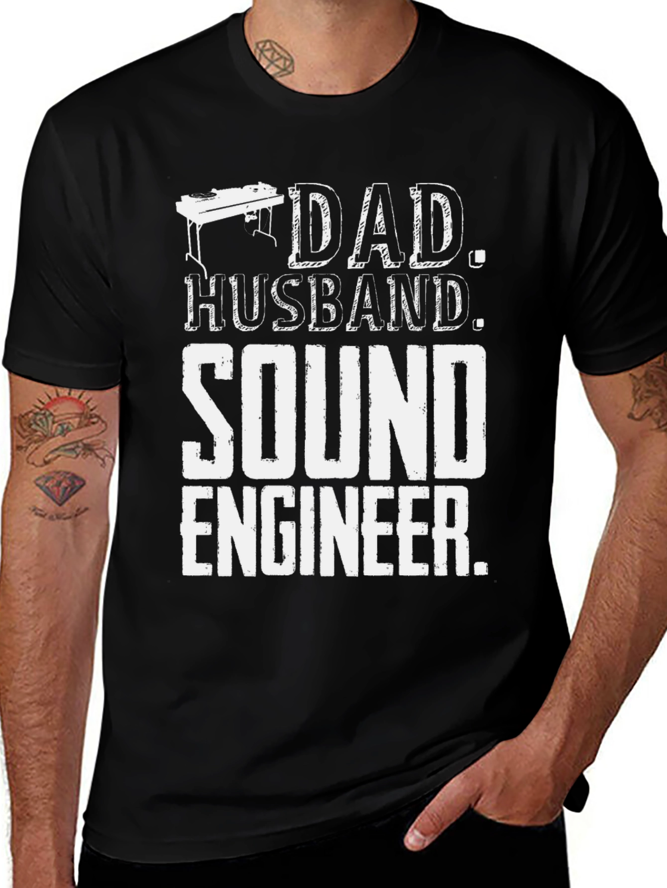 Dad Husband Sound Engineer T-Shirt - Audio Pro Tee