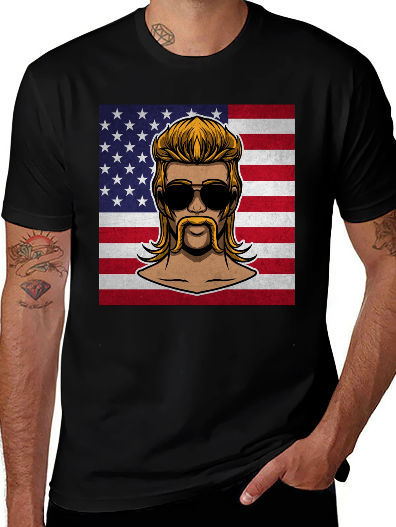 Variant 27 of USA Mullet Man T-Shirt