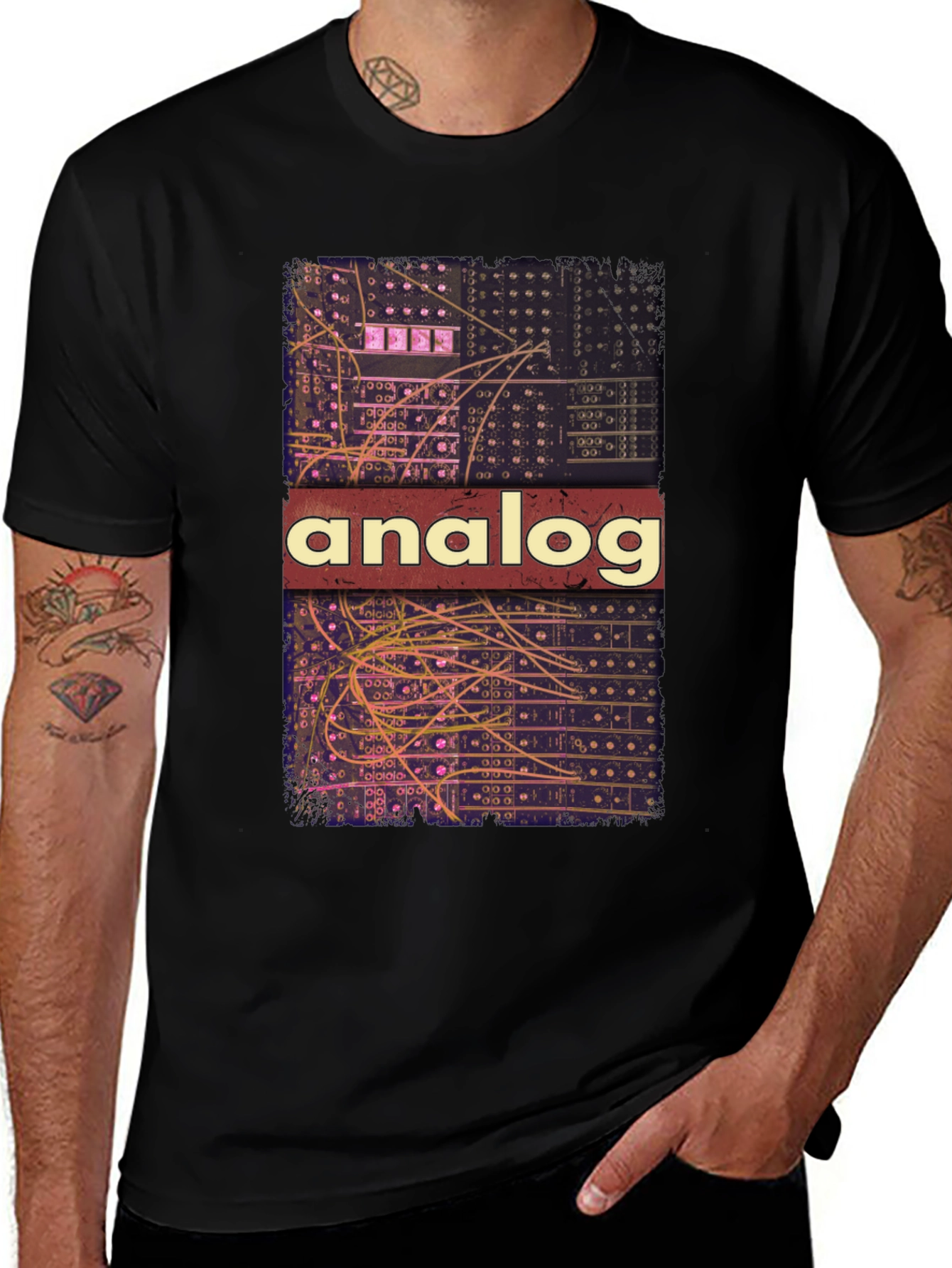 Variant 23 of Analog Synth Graphic Tee - Music Lover T-Shirt