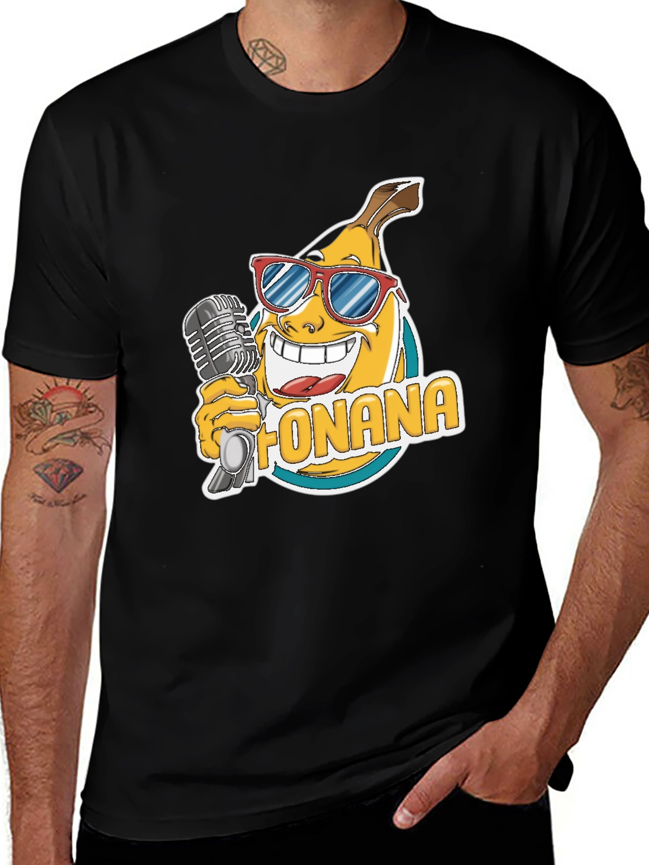 Funky Banana T-Shirt - Black Cotton Blend
