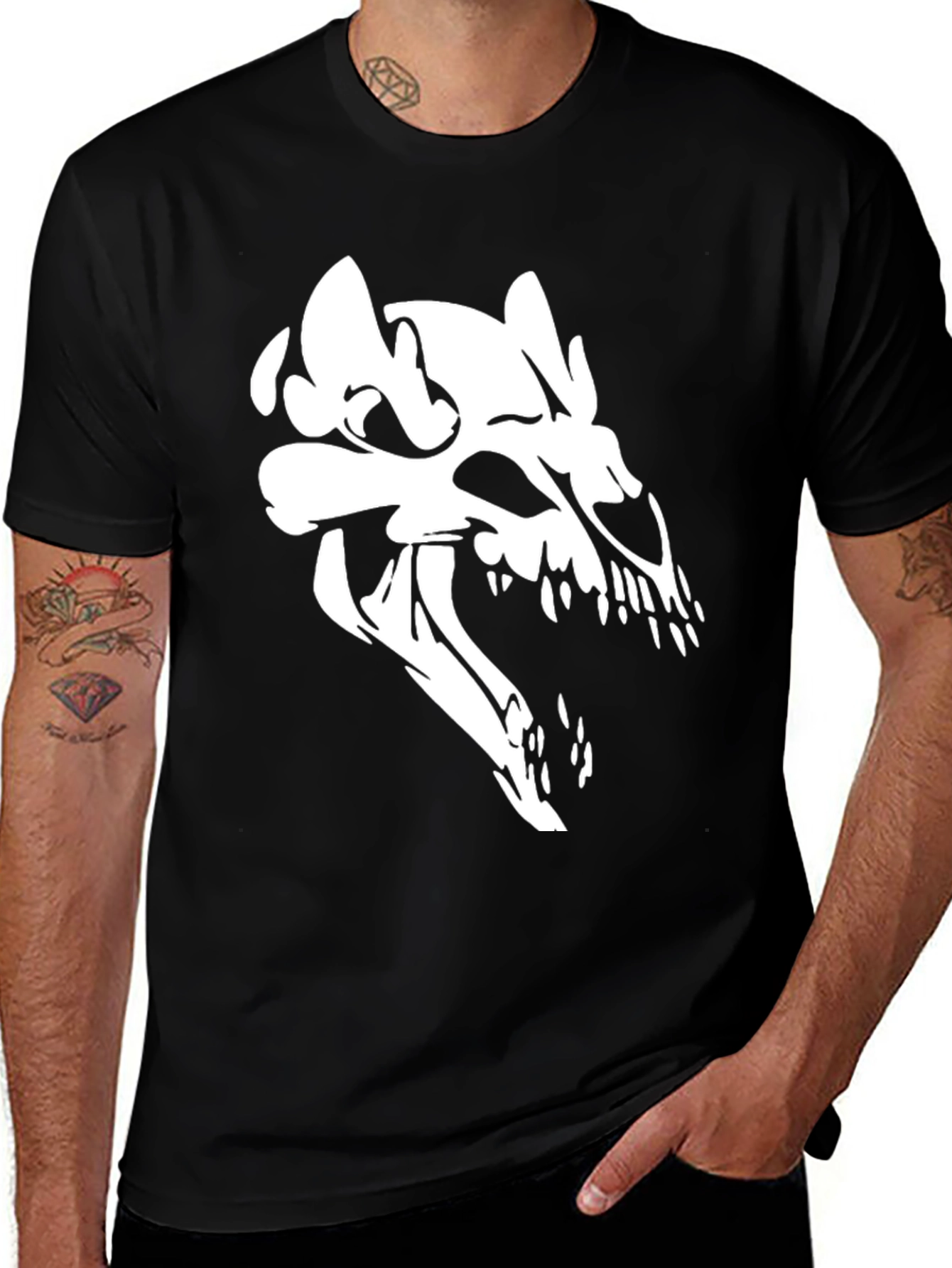 Variant 21 of Skull Graphic Black T-Shirt