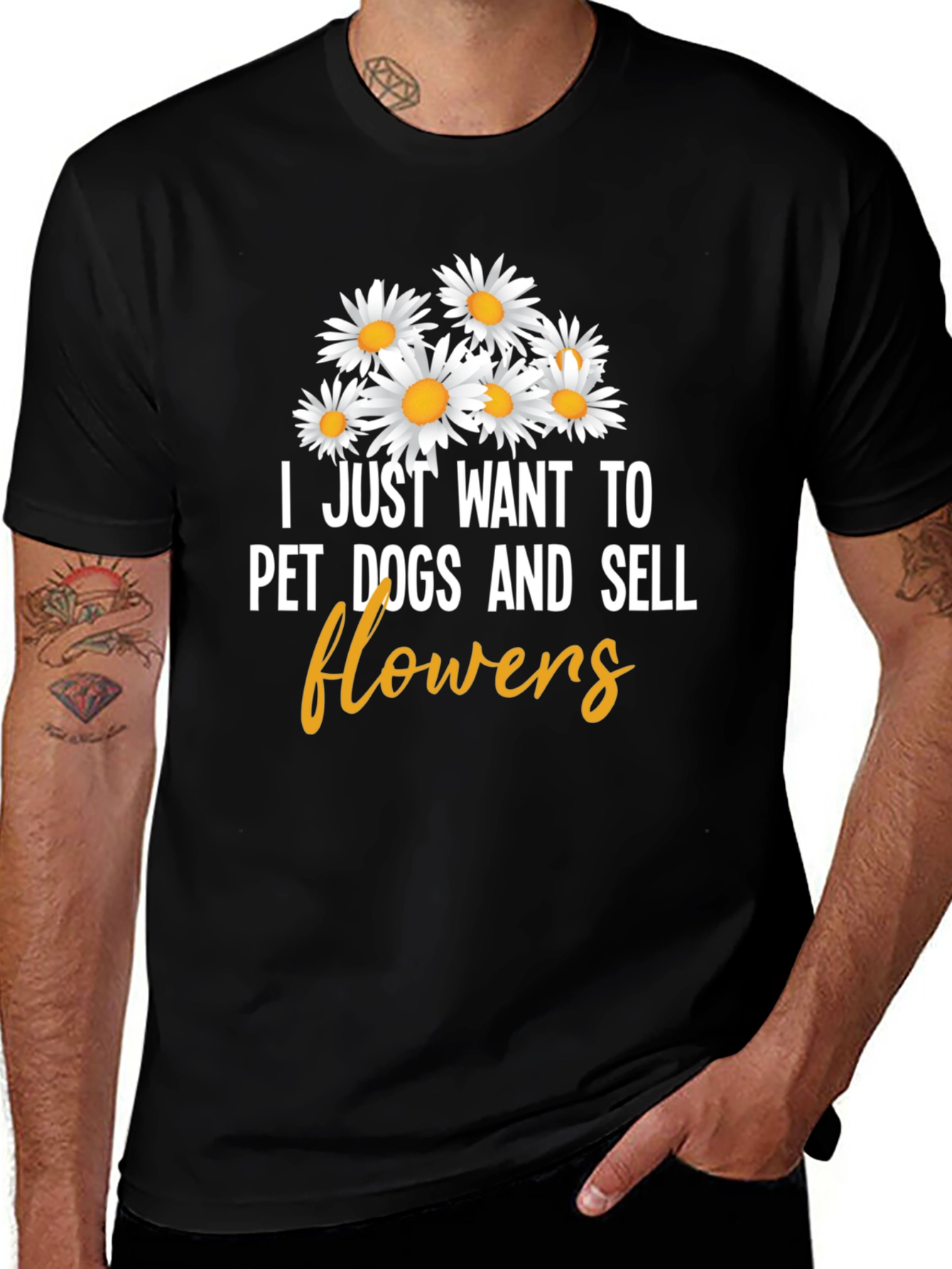 Variant 7 of Pet Dogs and Sell Flowers Graphic Tee