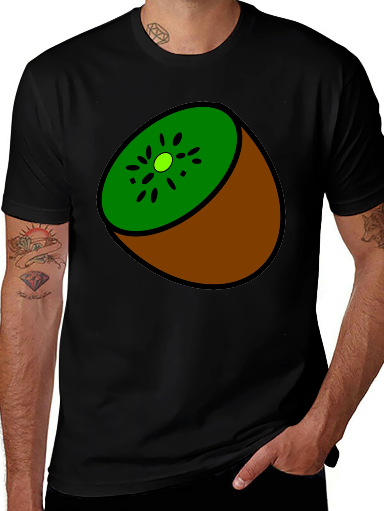 Variant 21 of Kiwi Slice Graphic Tee - Quirky Fruit Design