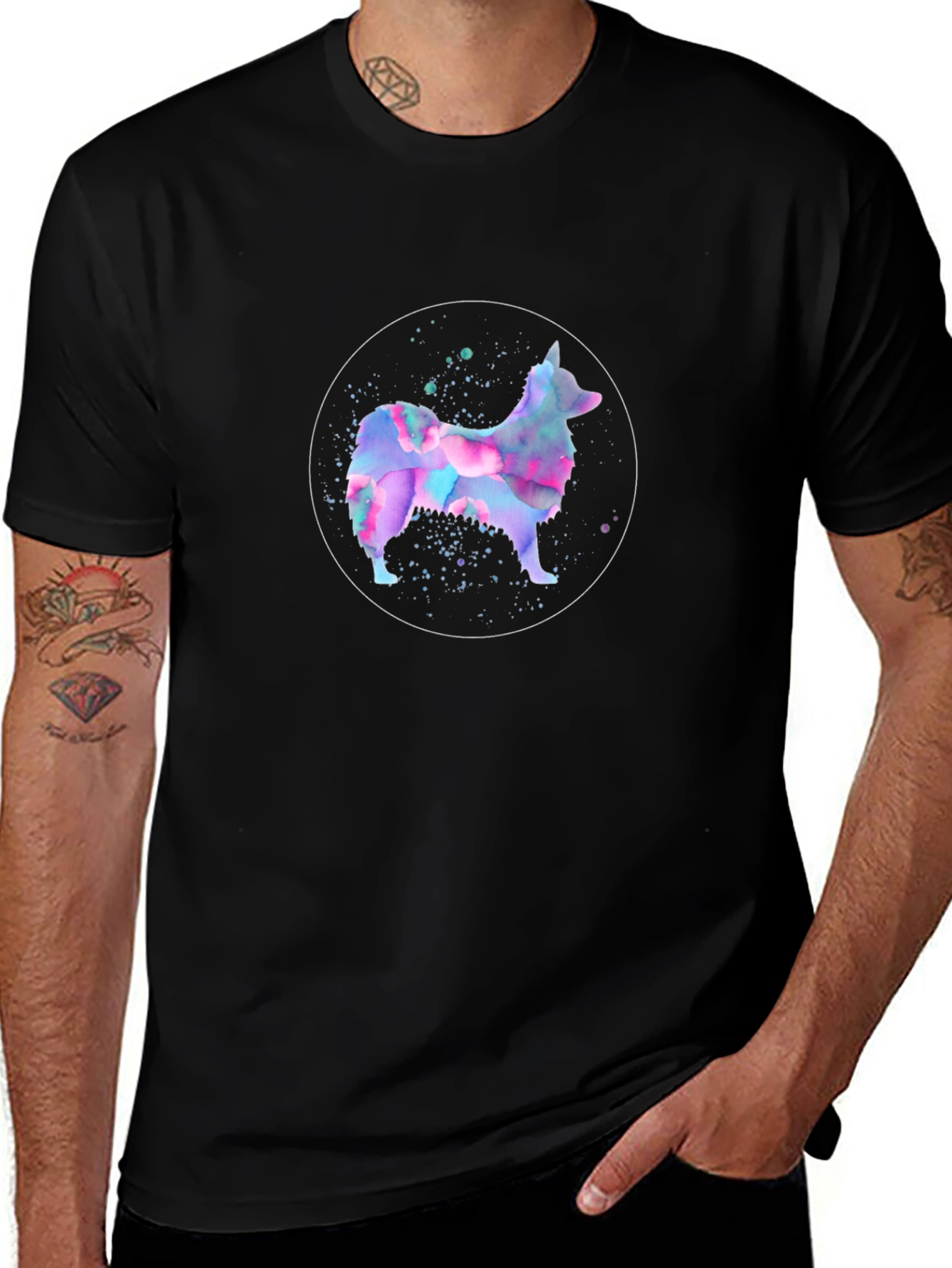 Variant 9 of Dog Watercolor Graphic Tee - Stylish Casual Comfort