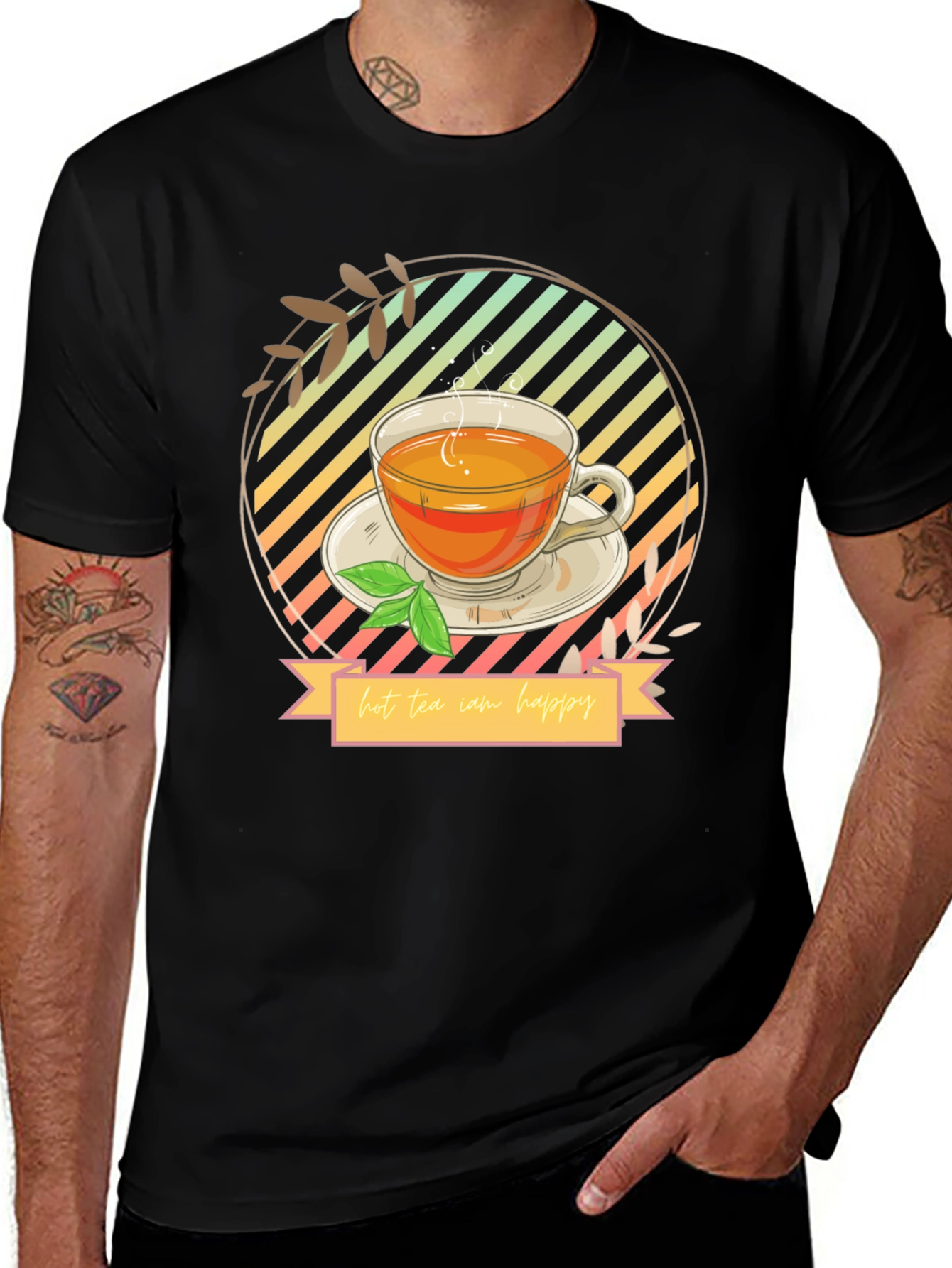 Variant 17 of Hot Tea Makes Me Happy Graphic T-Shirt