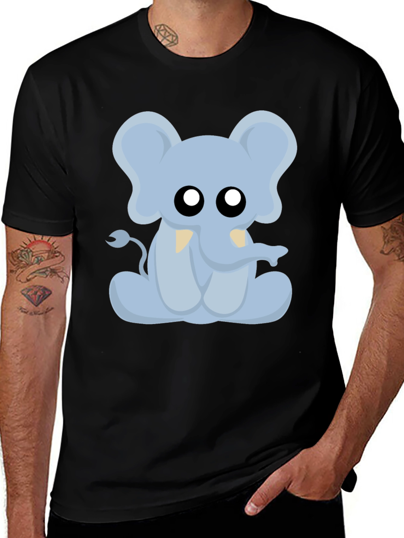 Variant 2 of Cute Cartoon Elephant Graphic T-Shirt