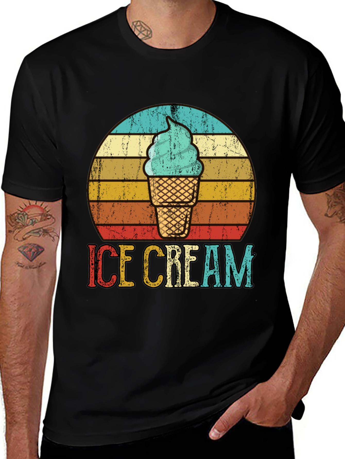 Variant 22 of Retro Ice Cream Graphic Tee - Cool Summer Vibes