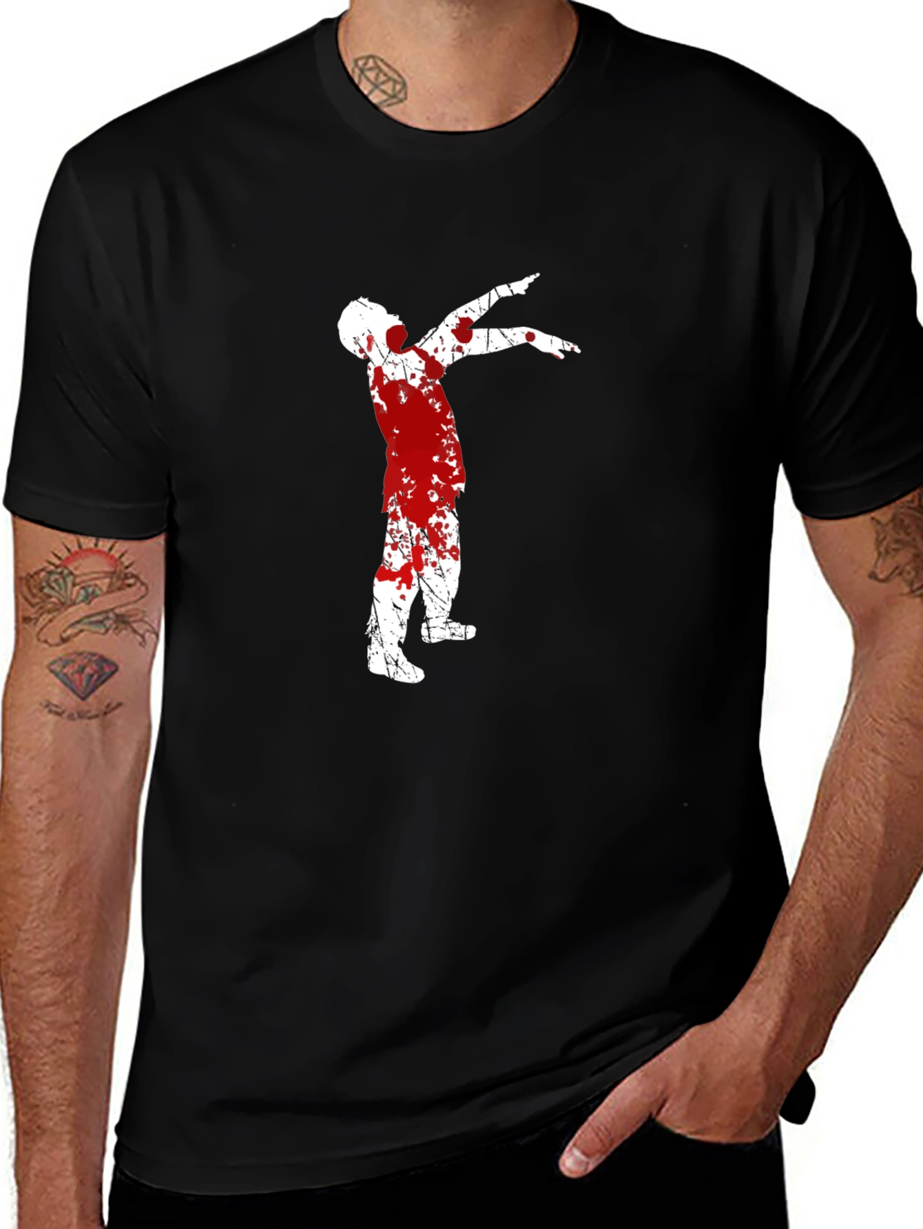 Variant 30 of Bloody Zombie Dab T-Shirt - Halloween Tee