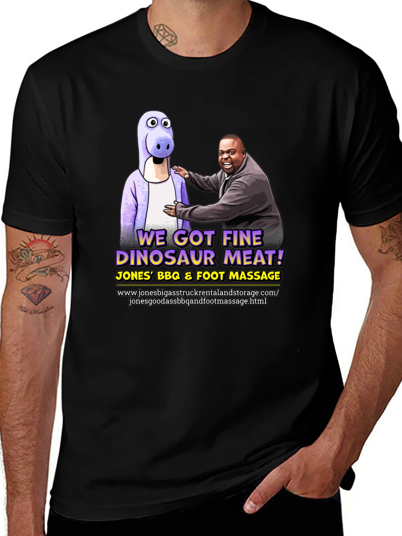 Variant 25 of Jones' BBQ and Foot Massage T-Shirt