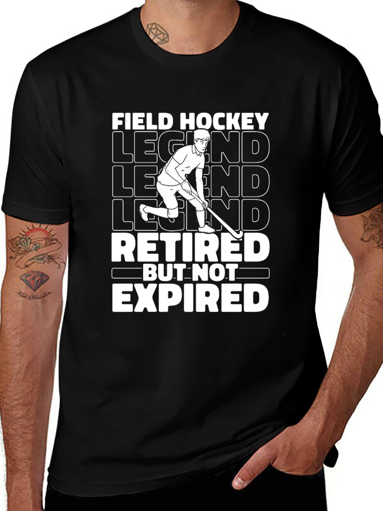 Variant 16 of Field Hockey Legend Retired T-Shirt