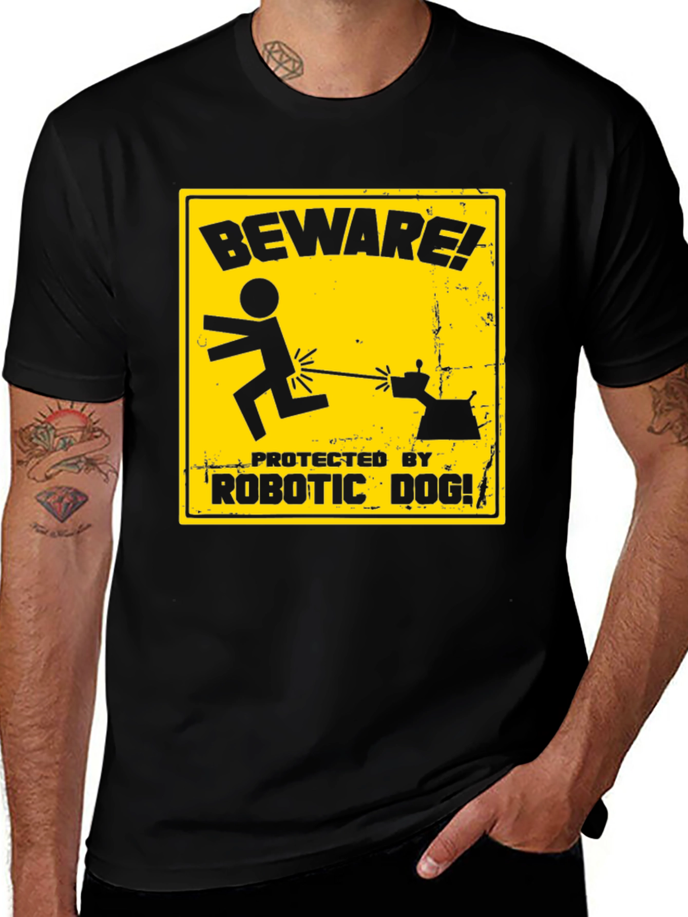 Variant 15 of Beware Robotic Dog Graphic Tee