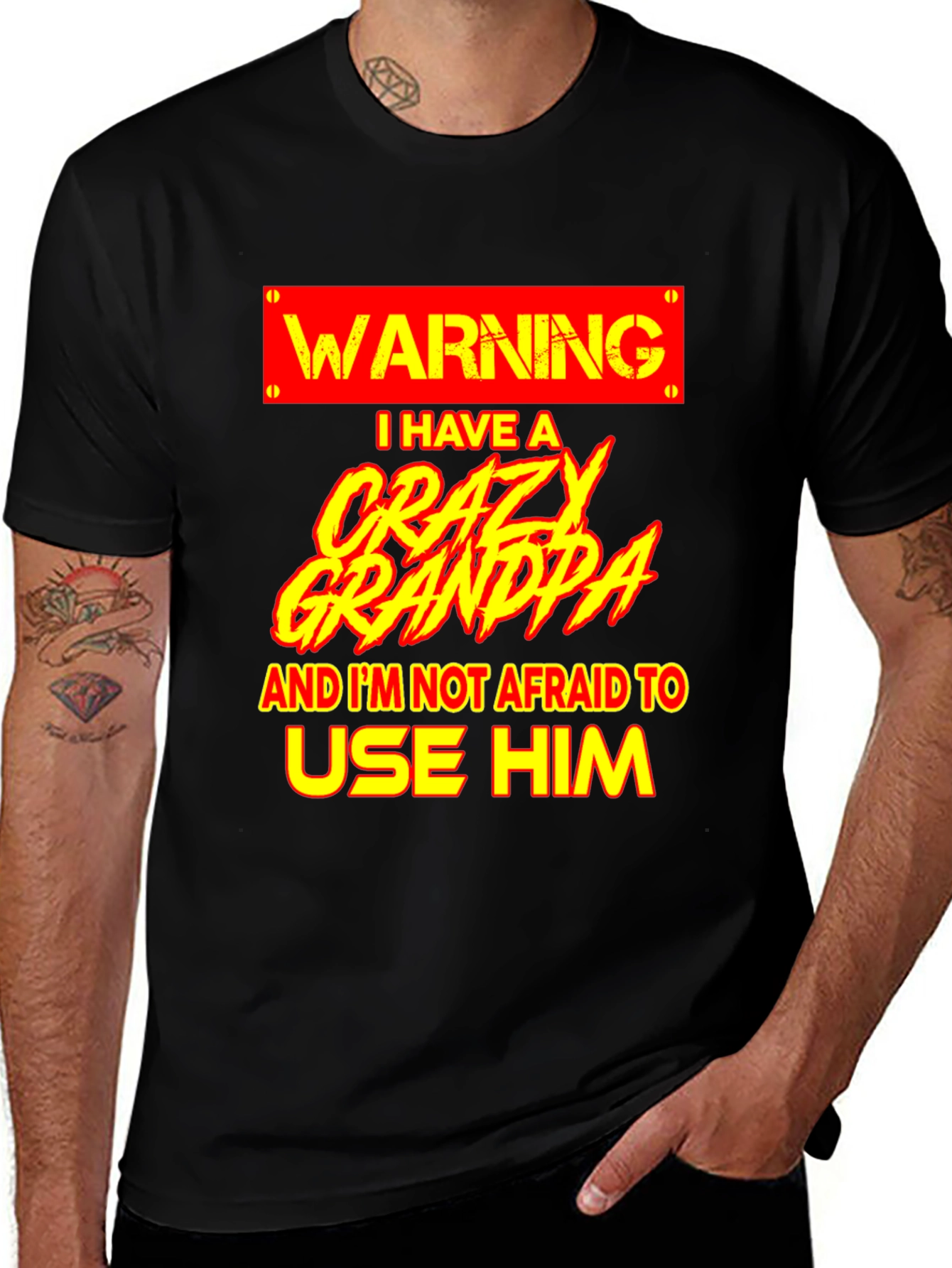 Variant 24 of Crazy Grandpa Warning T-Shirt