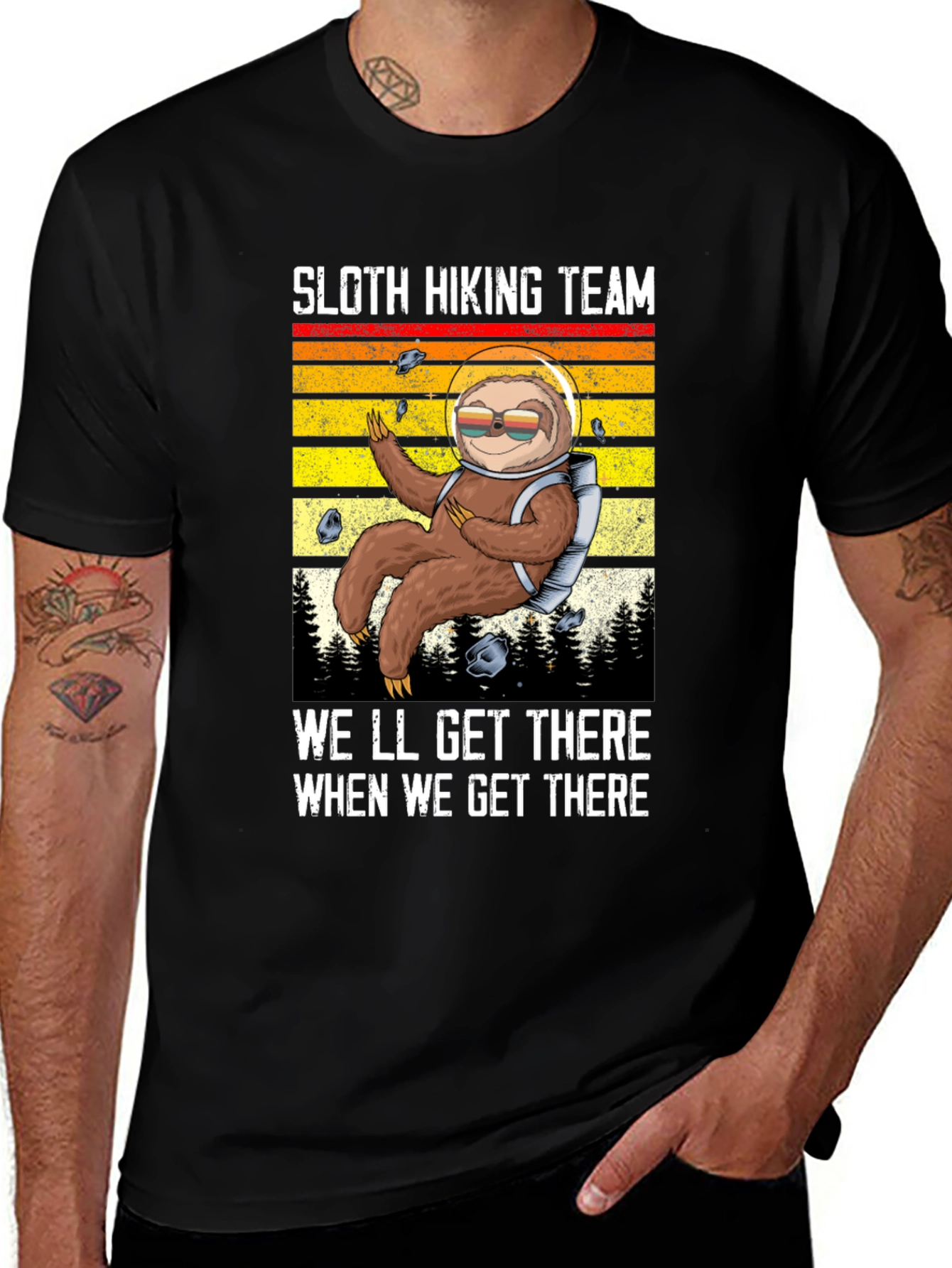 Variant 30 of Sloth Hiking Team Graphic Tee - Adventure Ready!