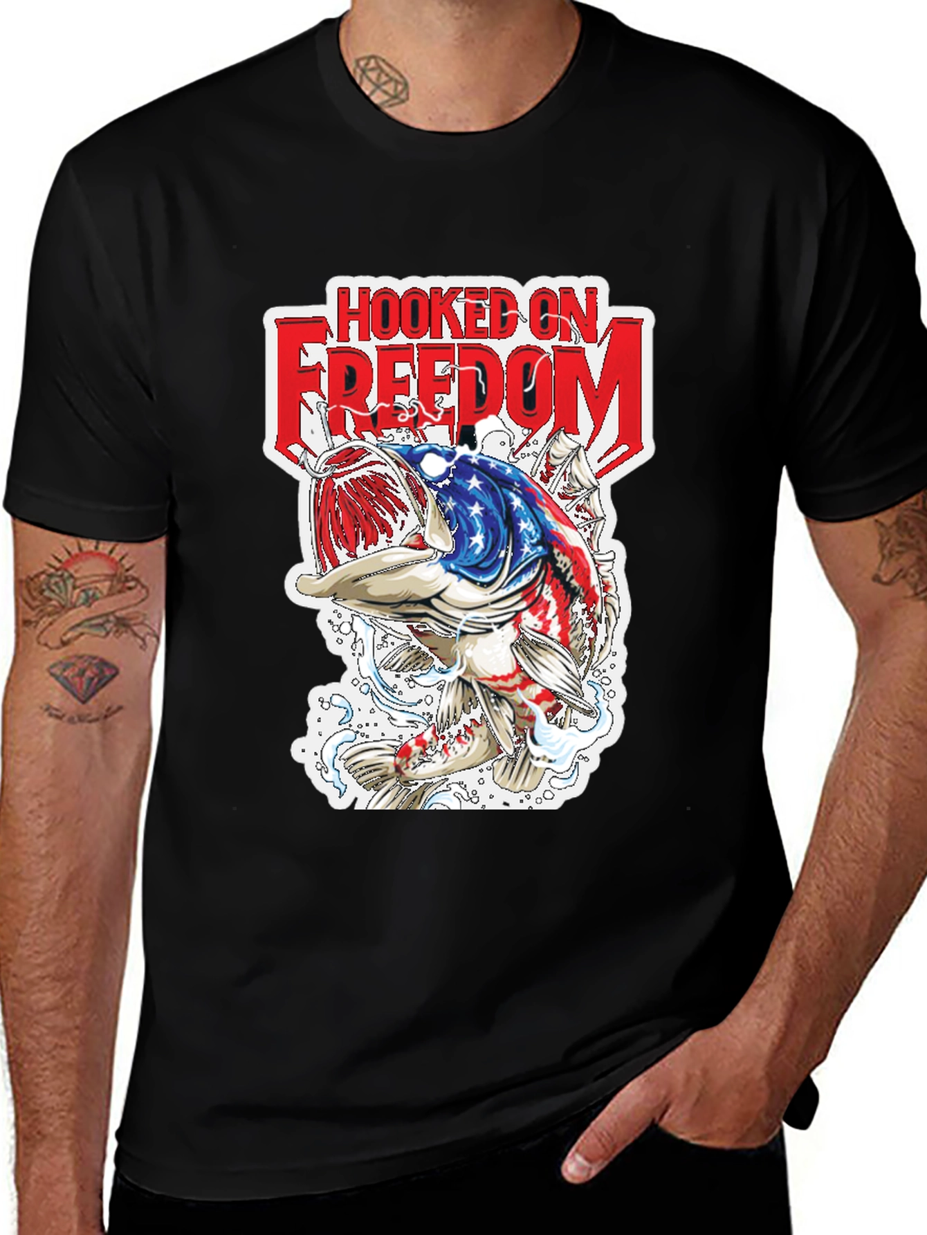 Variant 18 of Hooked on Freedom Graphic Tee