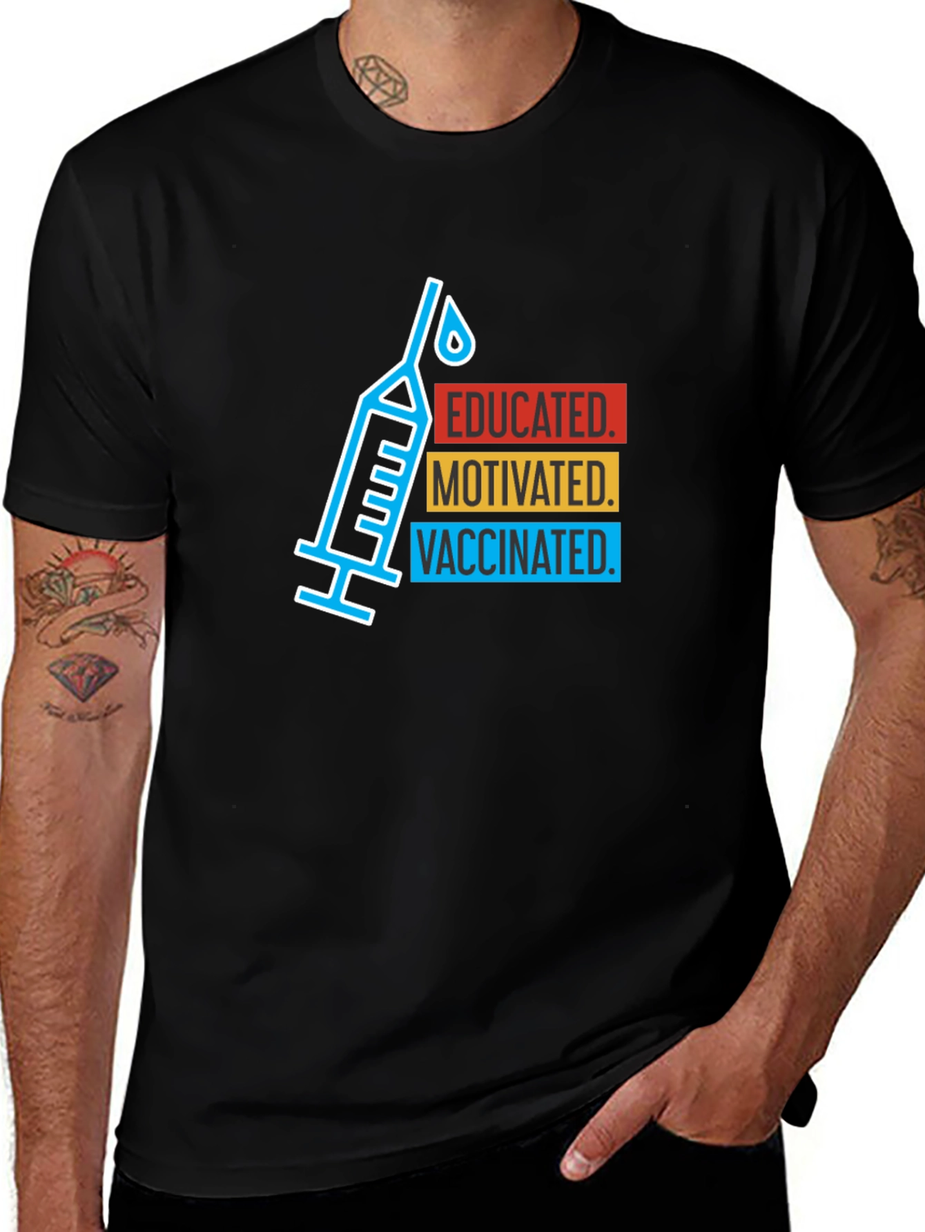 Variant 14 of Educated, Motivated, Vaccinated T-Shirt